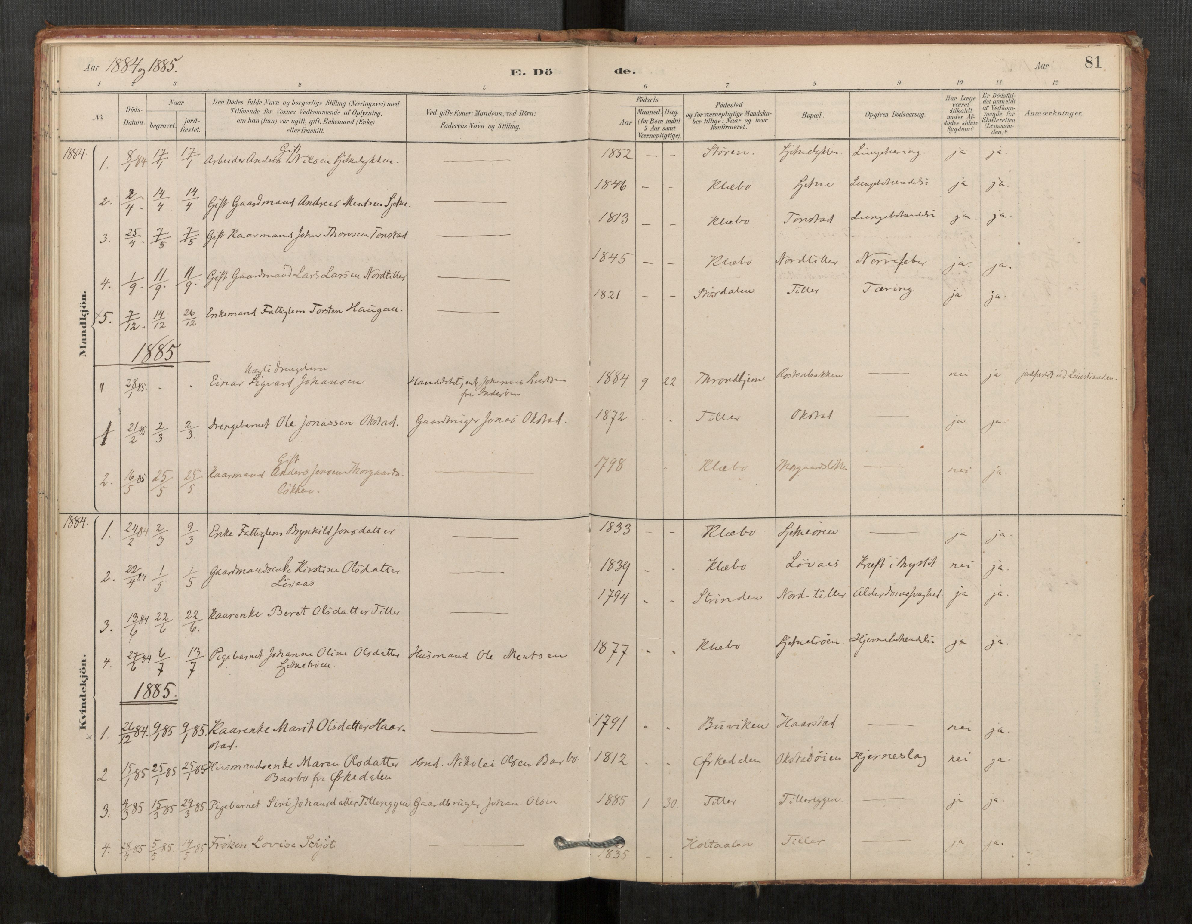 Klæbu sokneprestkontor, SAT/A-1112: Parish register (official) no. 1, 1880-1900, p. 81