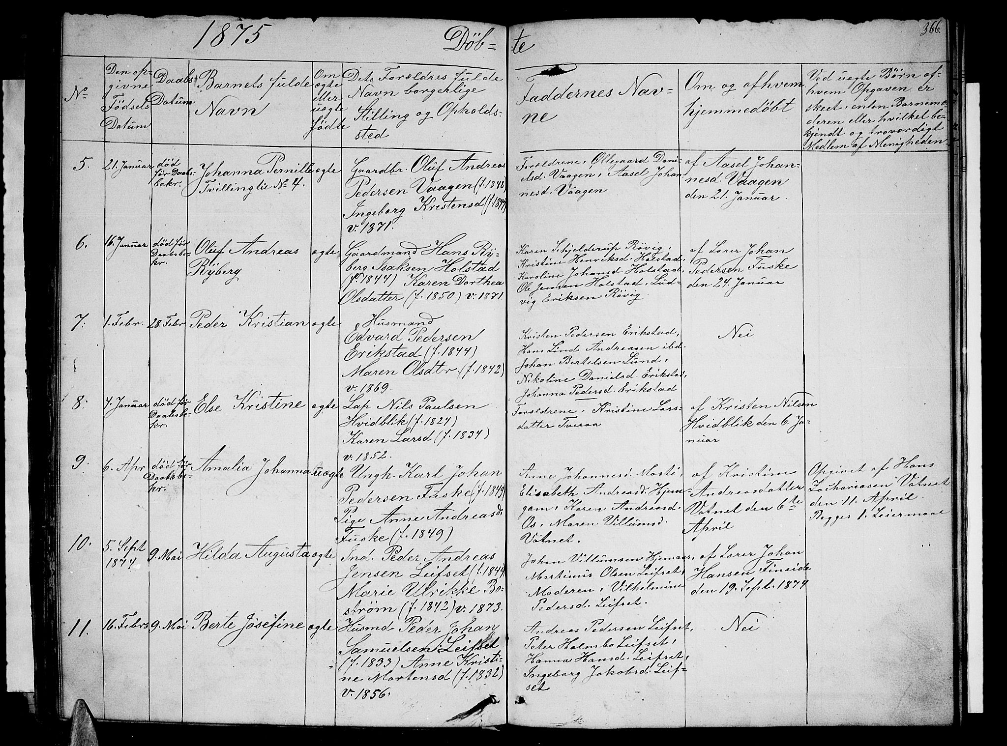 Ministerialprotokoller, klokkerbøker og fødselsregistre - Nordland, AV/SAT-A-1459/852/L0753: Parish register (copy) no. 852C04, 1856-1877, p. 366