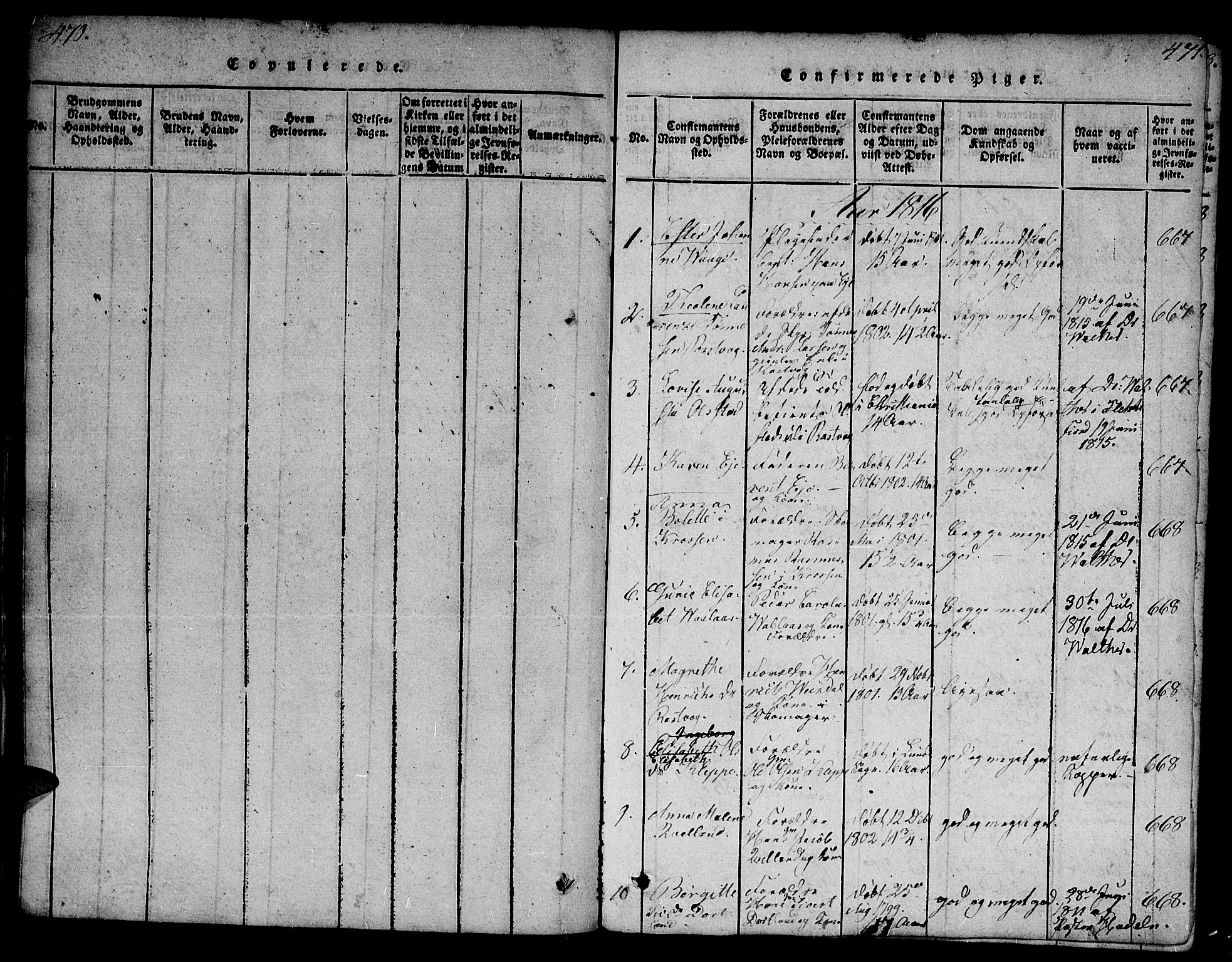 Flekkefjord sokneprestkontor, SAK/1111-0012/F/Fa/Fab/L0003: Parish register (official) no. A 3, 1815-1830, p. 470-471