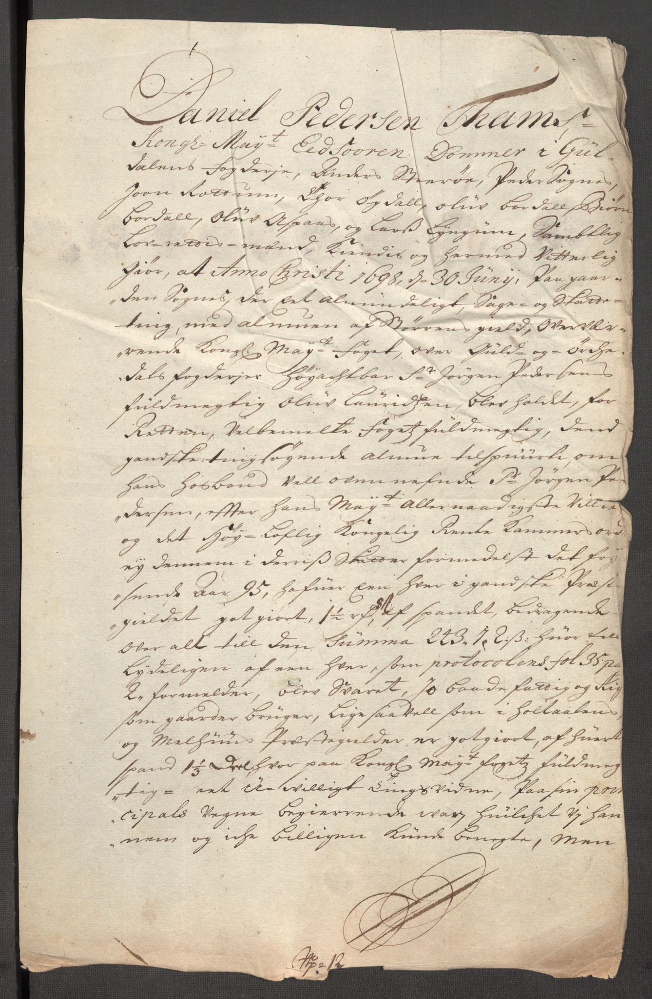 Rentekammeret inntil 1814, Reviderte regnskaper, Fogderegnskap, AV/RA-EA-4092/R60/L3947: Fogderegnskap Orkdal og Gauldal, 1697, p. 262