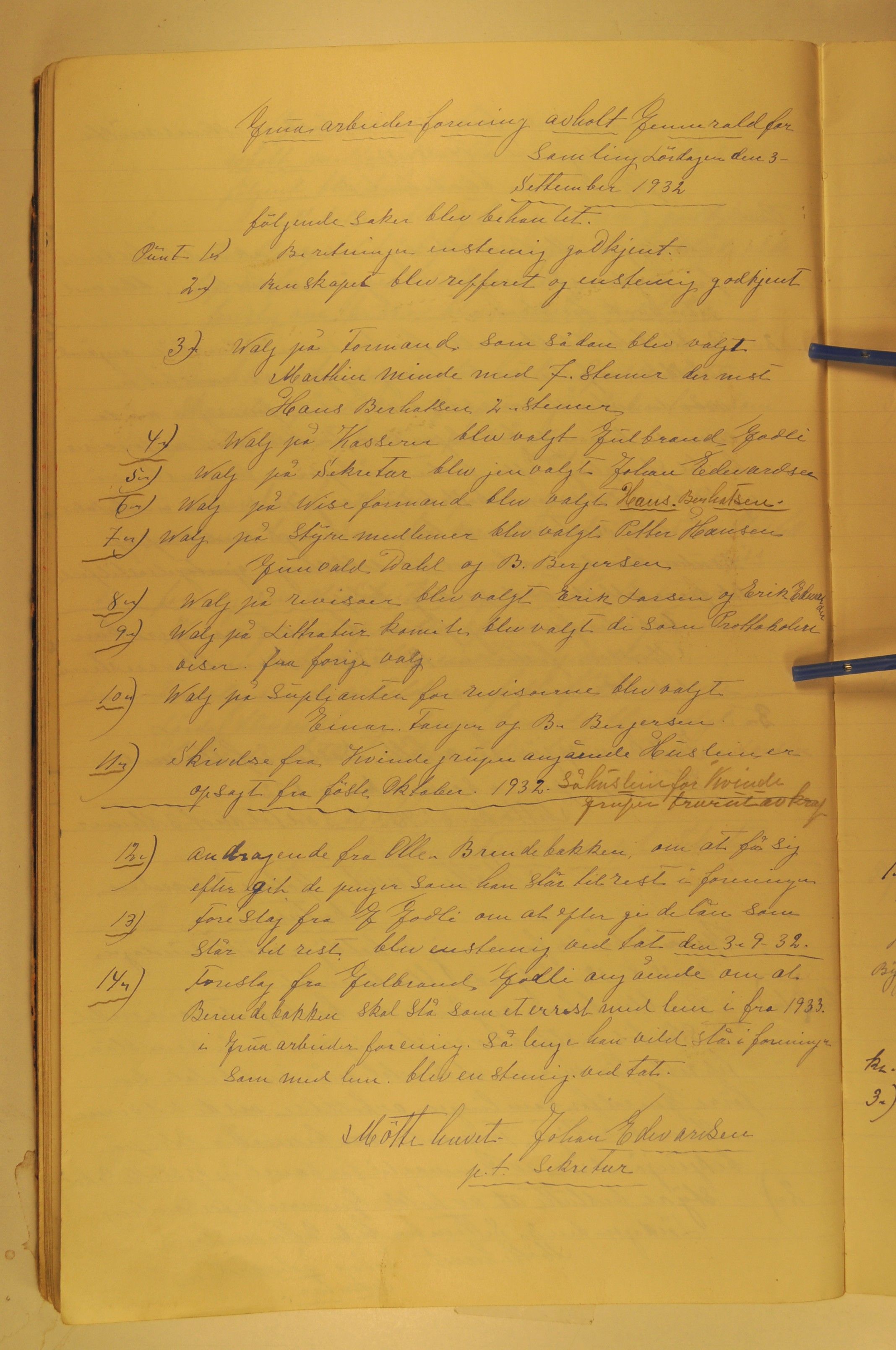 Grua Arbeiderlag, OARM/H-A-00261/A/L0001/0001: Forhandlingsprotokoller / Forhandlingsprotokoll Grua Arbeiderforening, 1918-1939