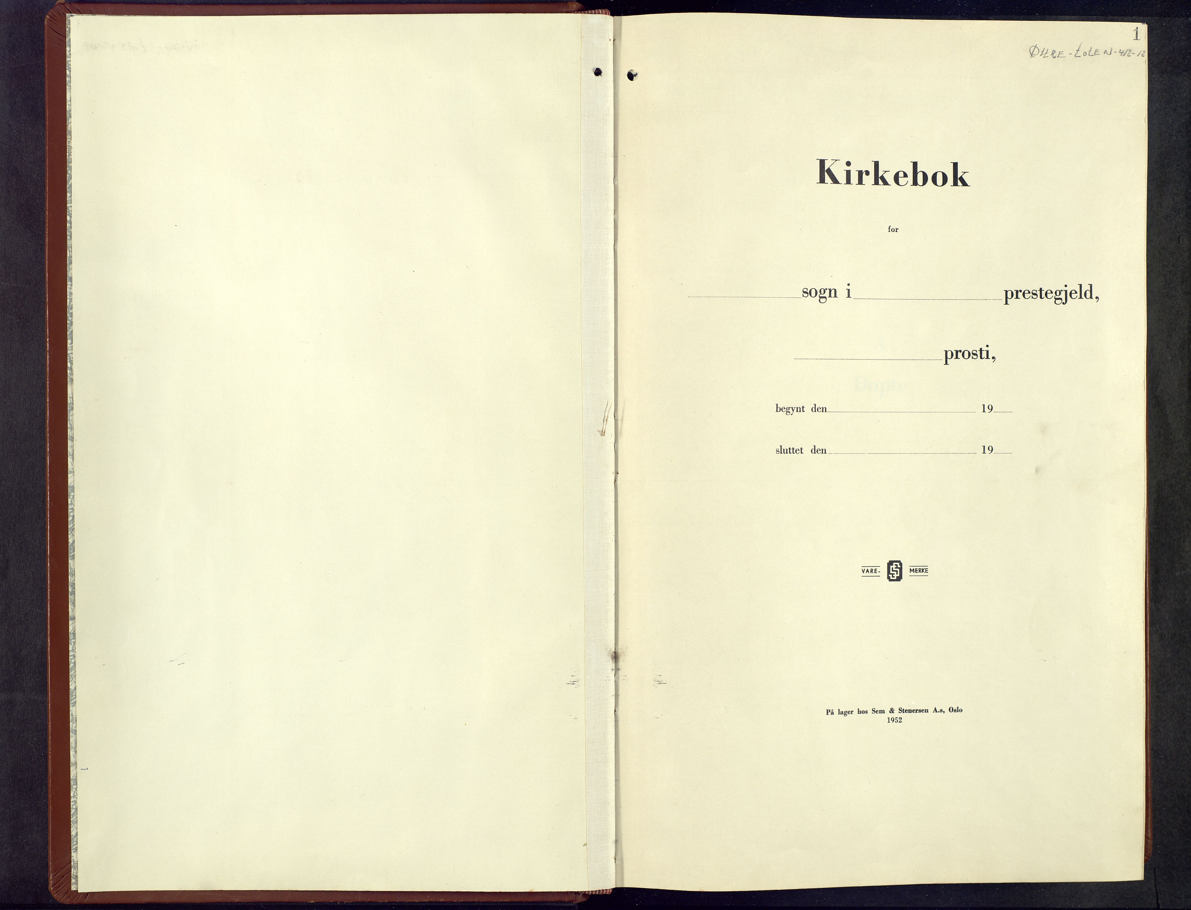 Østre Toten prestekontor, SAH/PREST-104/H/Ha/Hab/L0012: Parish register (copy) no. 12, 1953-1966, p. 1