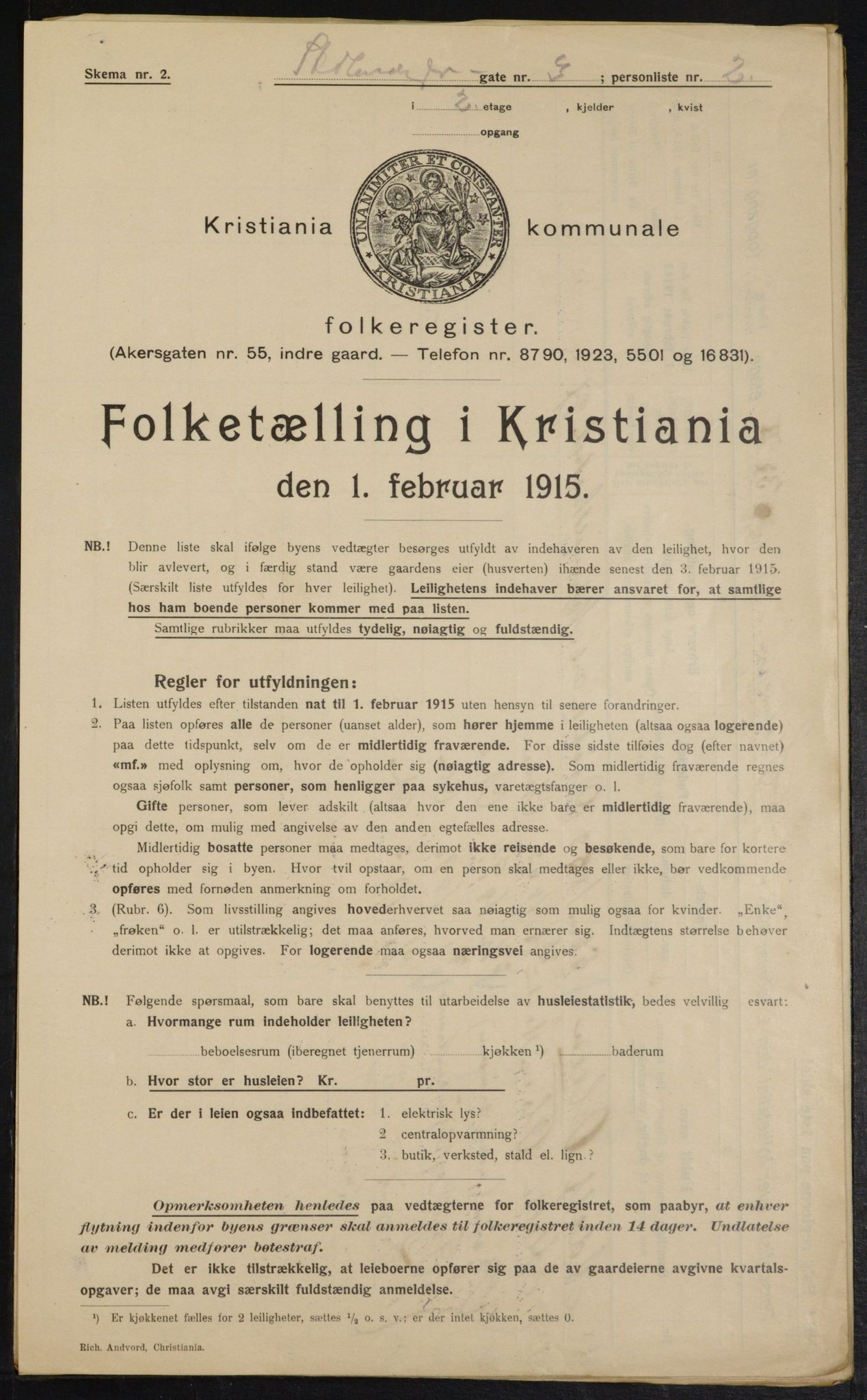 OBA, Municipal Census 1915 for Kristiania, 1915, p. 102713