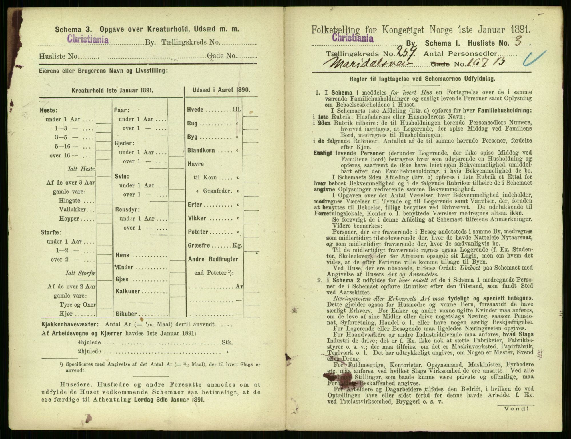 RA, 1891 census for 0301 Kristiania, 1891, p. 157395