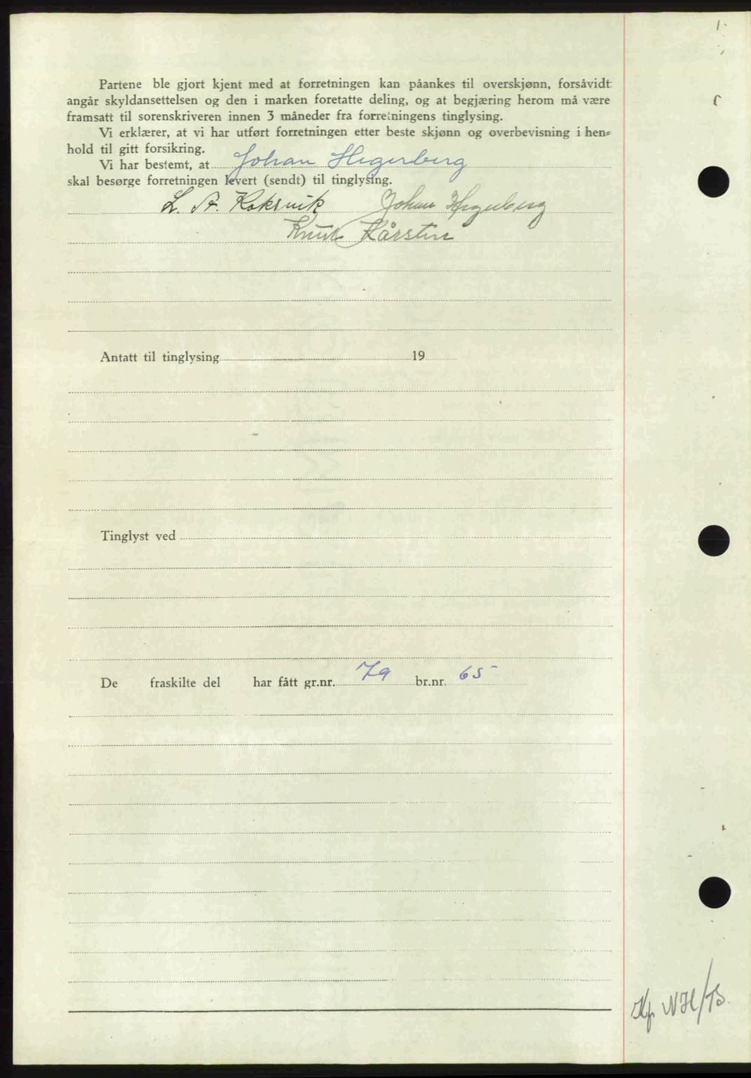 Nordmøre sorenskriveri, AV/SAT-A-4132/1/2/2Ca: Mortgage book no. A106, 1947-1947, Diary no: : 2316/1947