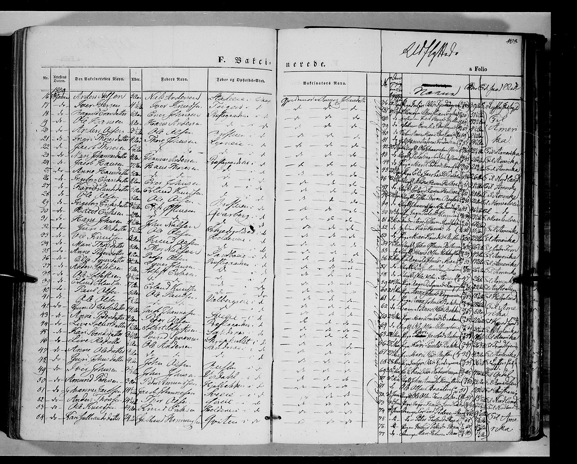 Vågå prestekontor, SAH/PREST-076/H/Ha/Haa/L0006: Parish register (official) no. 6 /1, 1856-1872, p. 408