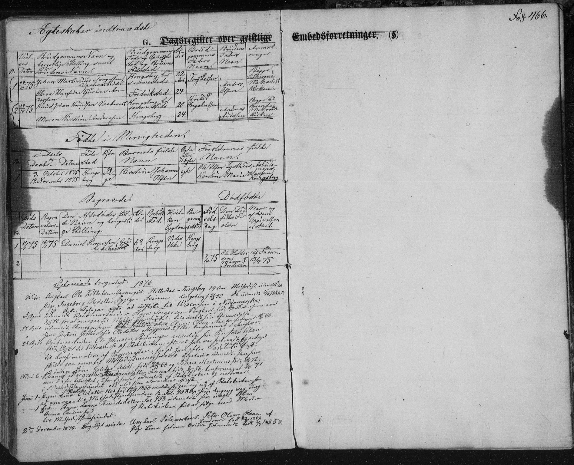 Kongsberg kirkebøker, AV/SAKO-A-22/F/Fa/L0010: Parish register (official) no. I 10, 1859-1875, p. 466