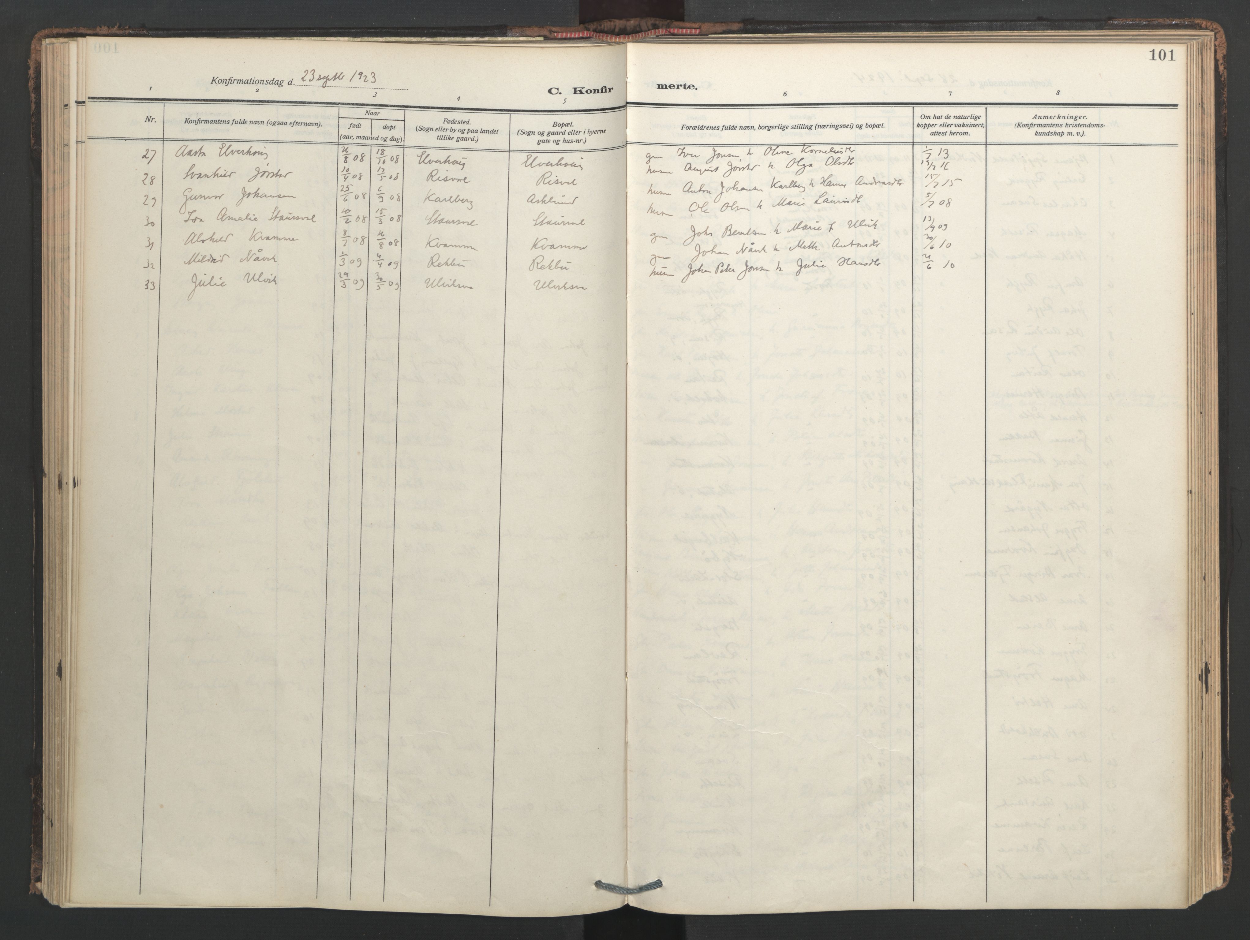 Ministerialprotokoller, klokkerbøker og fødselsregistre - Nord-Trøndelag, SAT/A-1458/713/L0123: Parish register (official) no. 713A12, 1911-1925, p. 101