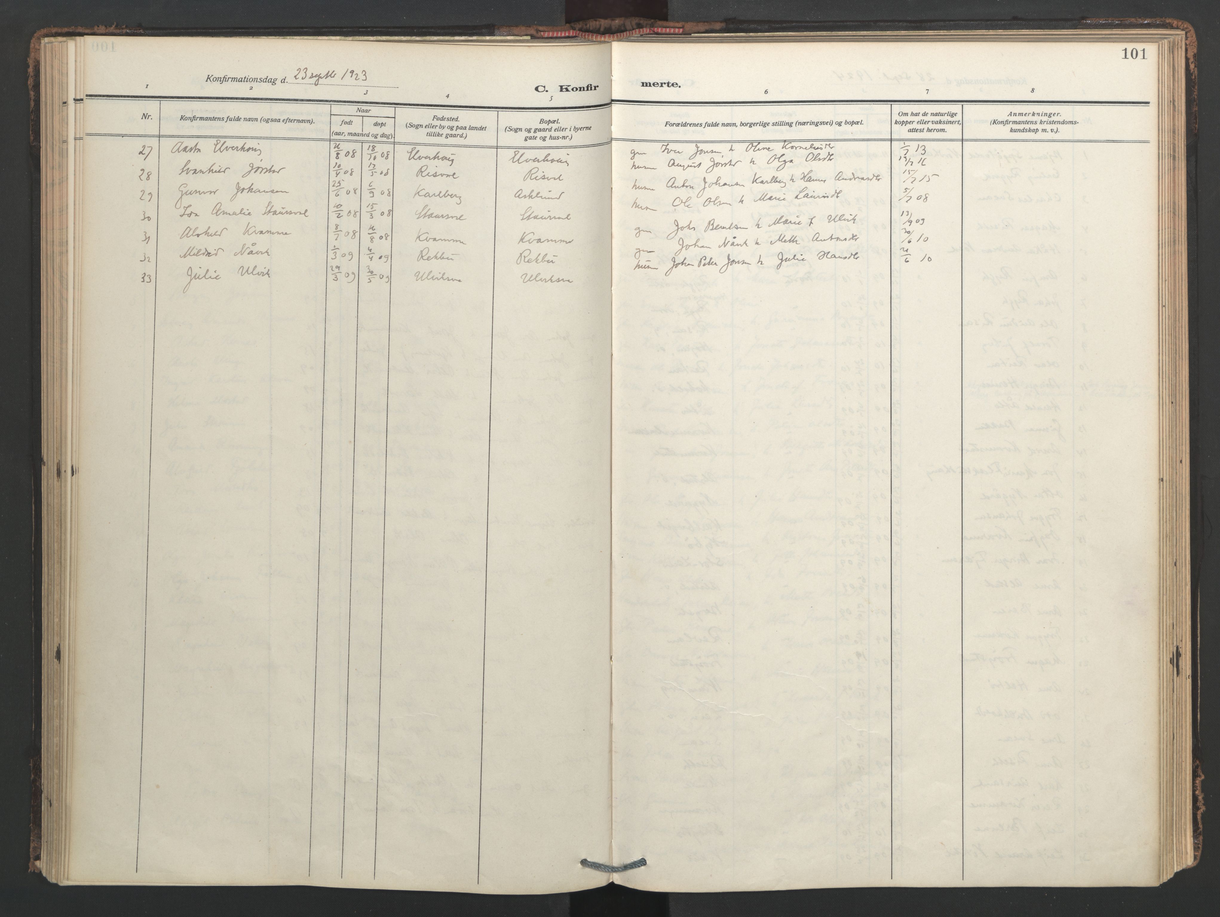 Ministerialprotokoller, klokkerbøker og fødselsregistre - Nord-Trøndelag, AV/SAT-A-1458/713/L0123: Parish register (official) no. 713A12, 1911-1925, p. 101