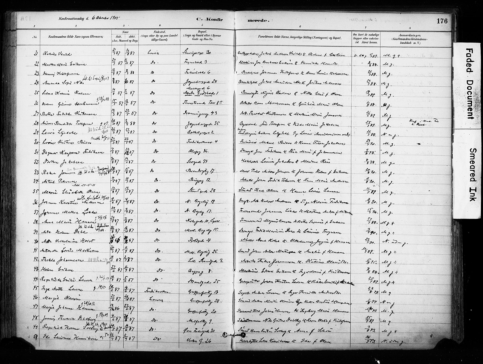 Larvik kirkebøker, AV/SAKO-A-352/F/Fa/L0008: Parish register (official) no. I 8, 1884-1902, p. 176