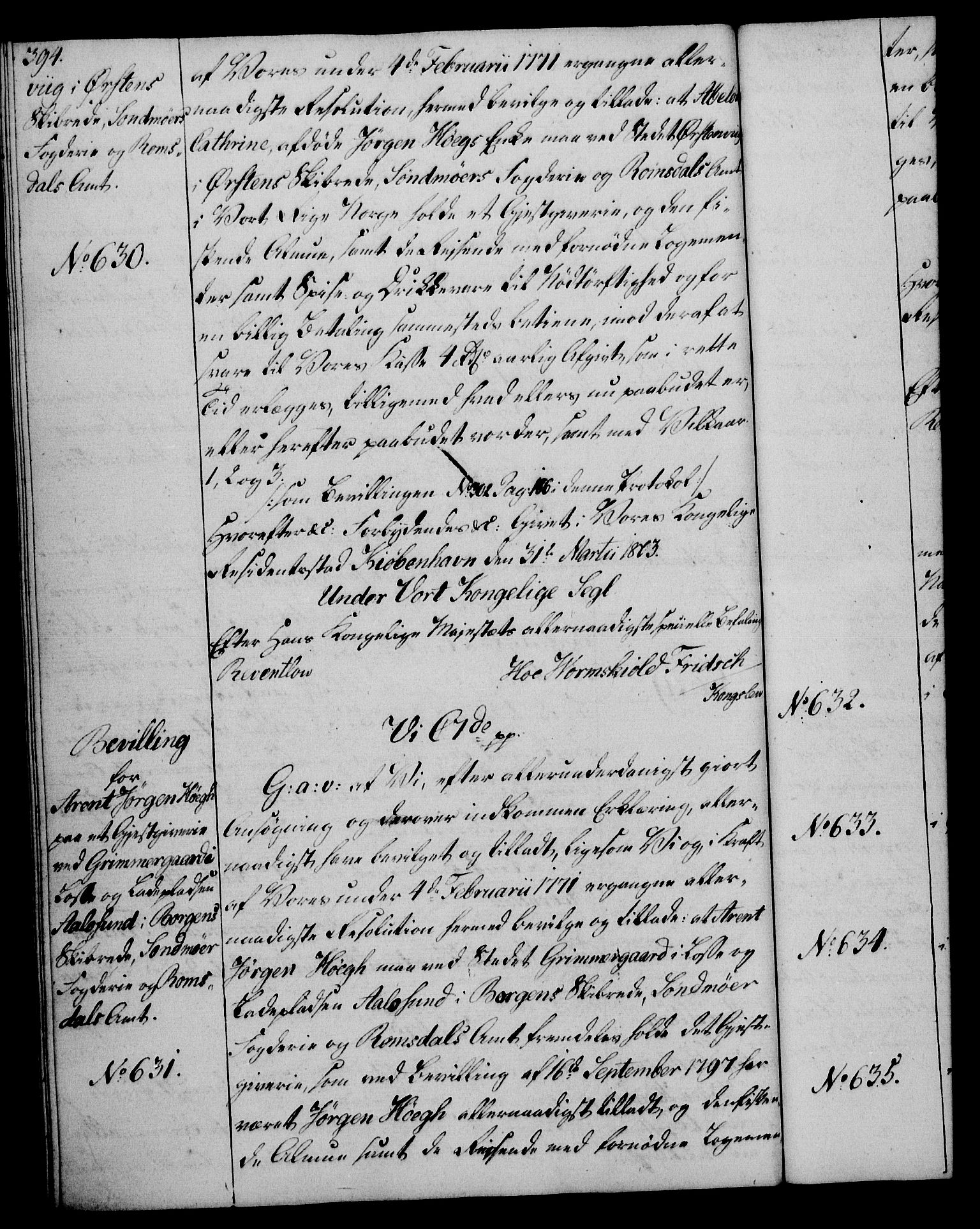 Rentekammeret, Kammerkanselliet, RA/EA-3111/G/Gg/Gga/L0017: Norsk ekspedisjonsprotokoll med register (merket RK 53.17), 1801-1803, p. 394