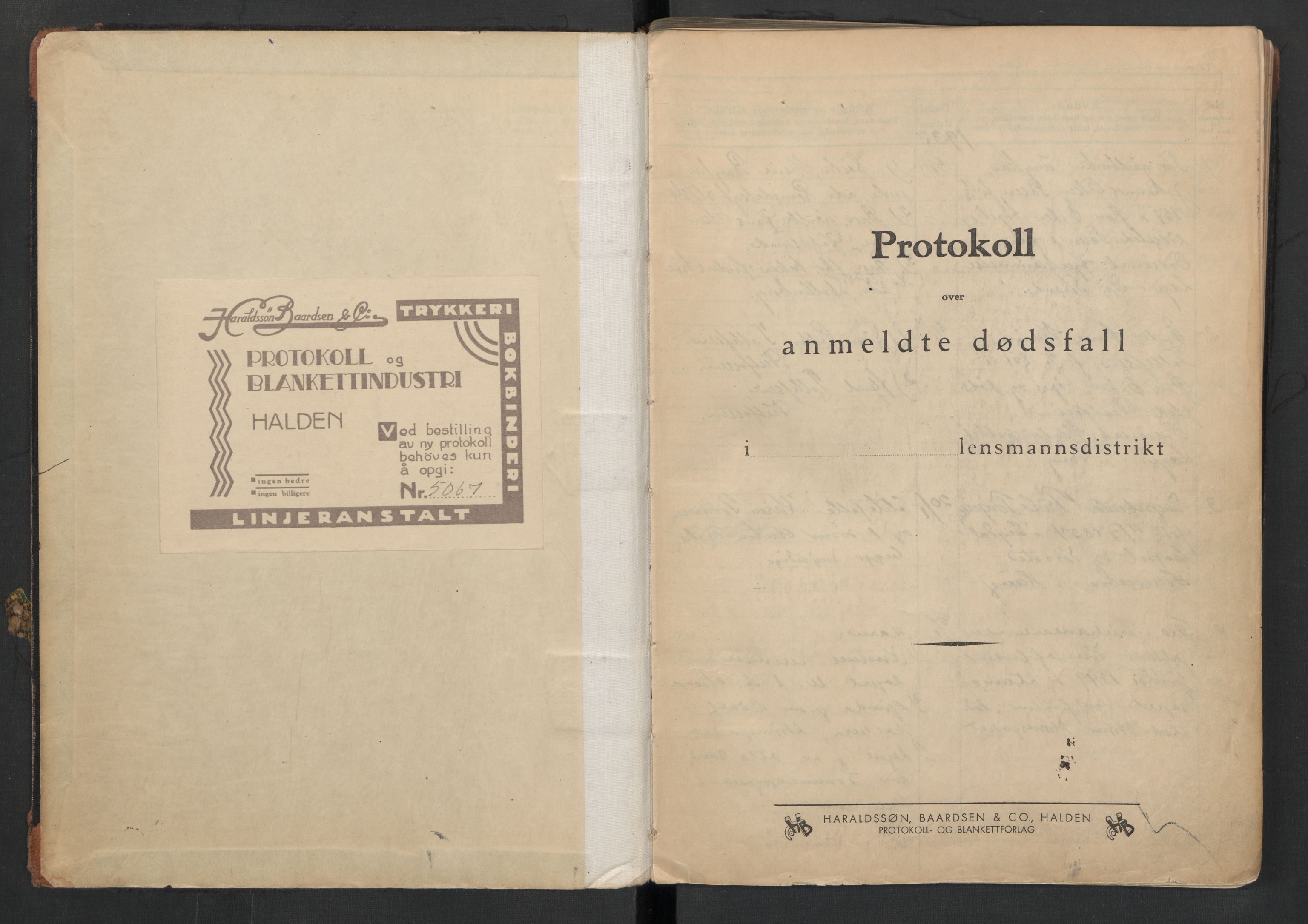 Haug og Bakke lensmannskontor, AV/SAKO-A-511/H/Ha/Haa/L0005: Dødsfallsprotokoll, Haug, 1933-1942