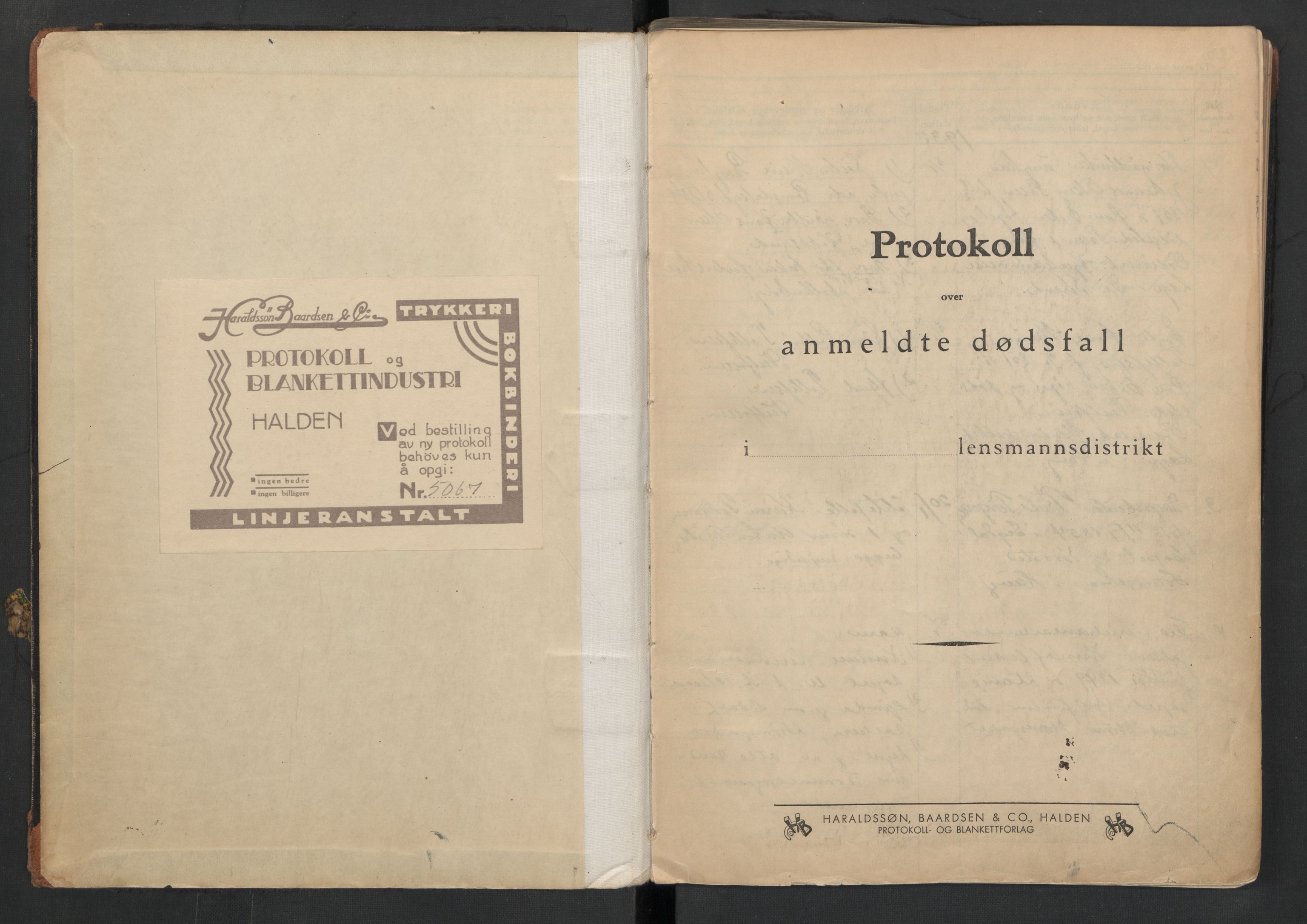 Haug og Bakke lensmannskontor, SAKO/A-511/H/Ha/Haa/L0005: Dødsfallsprotokoll, Haug, 1933-1942