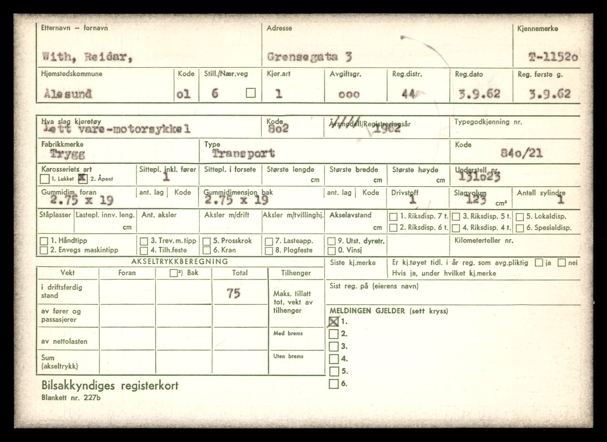 Møre og Romsdal vegkontor - Ålesund trafikkstasjon, AV/SAT-A-4099/F/Fe/L0029: Registreringskort for kjøretøy T 11430 - T 11619, 1927-1998, p. 1636