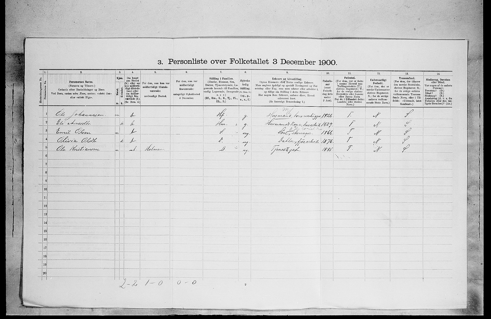 SAH, 1900 census for Grue, 1900, p. 1371