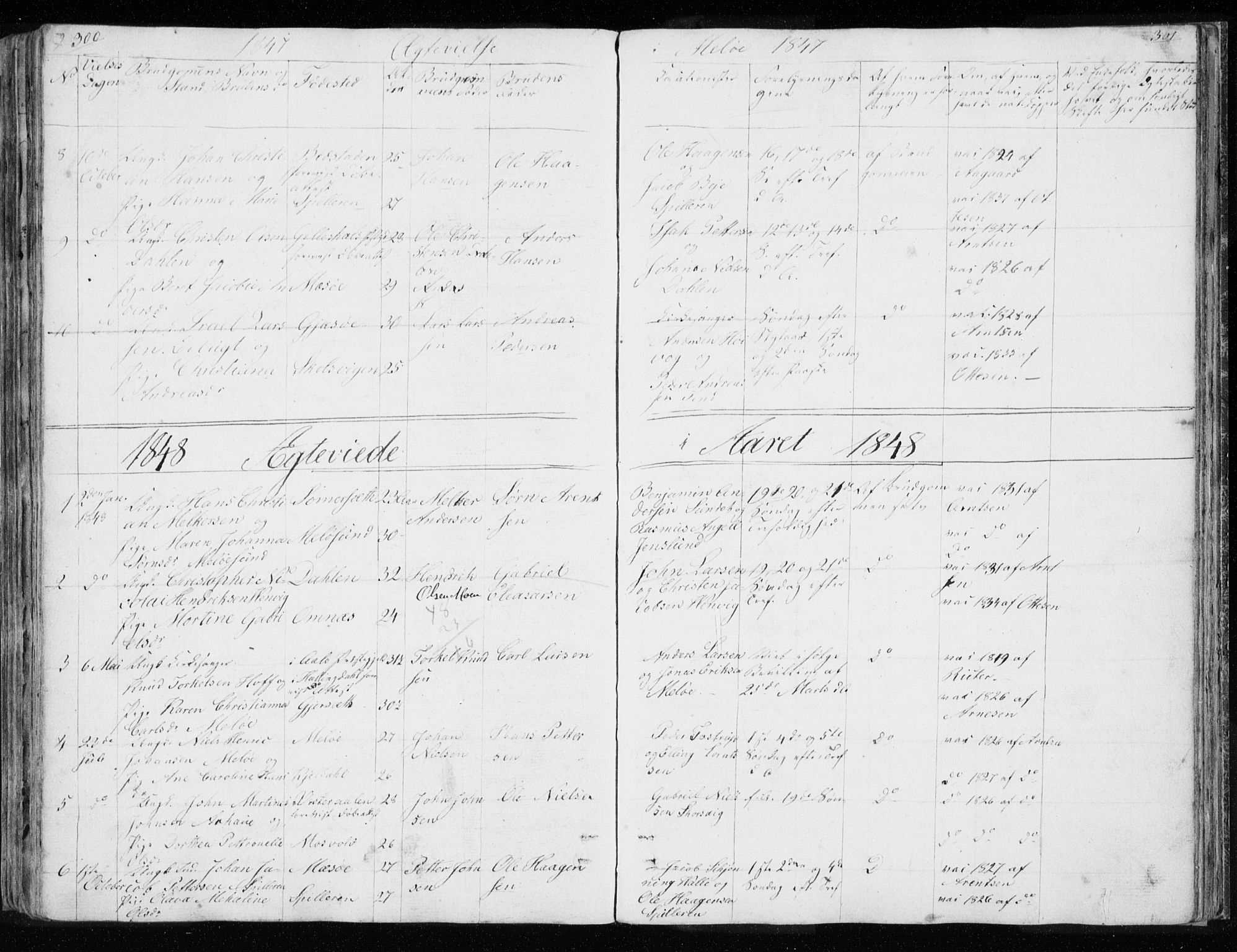 Ministerialprotokoller, klokkerbøker og fødselsregistre - Nordland, AV/SAT-A-1459/843/L0632: Parish register (copy) no. 843C01, 1833-1853, p. 300-301