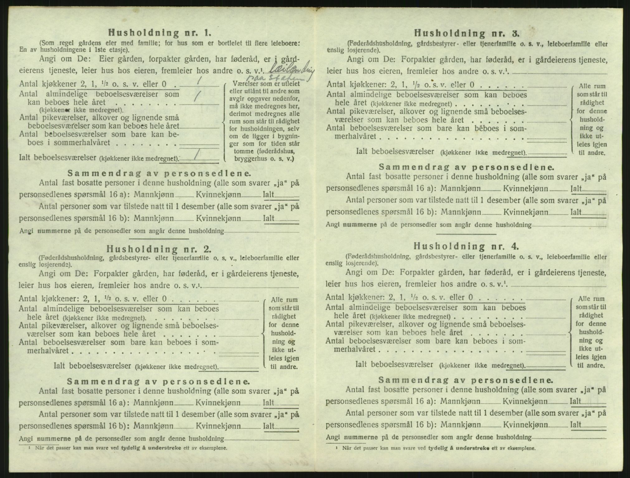 SAH, 1920 census for Engerdal, 1920, p. 476