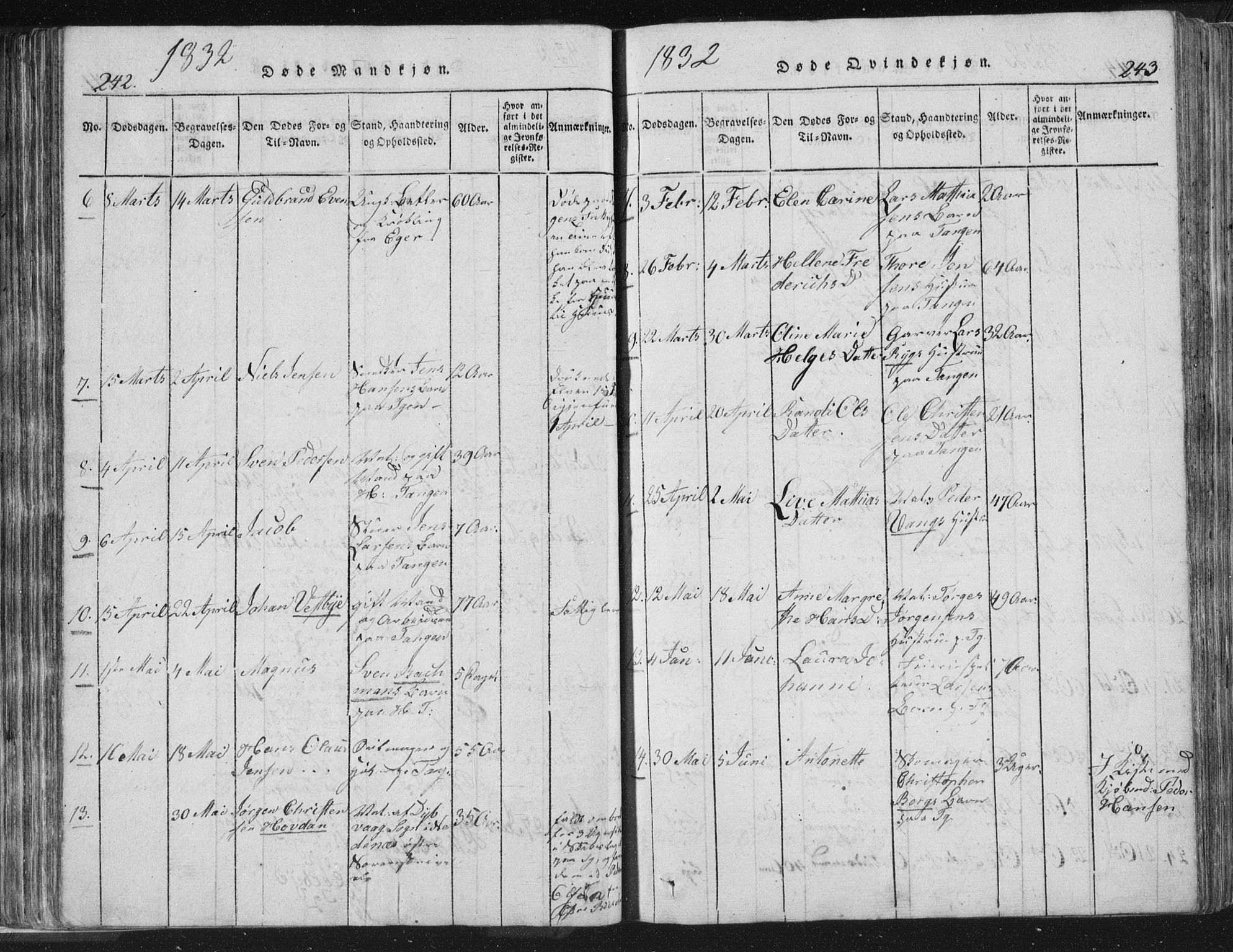 Strømsø kirkebøker, AV/SAKO-A-246/F/Fb/L0004: Parish register (official) no. II 4, 1814-1843, p. 242-243