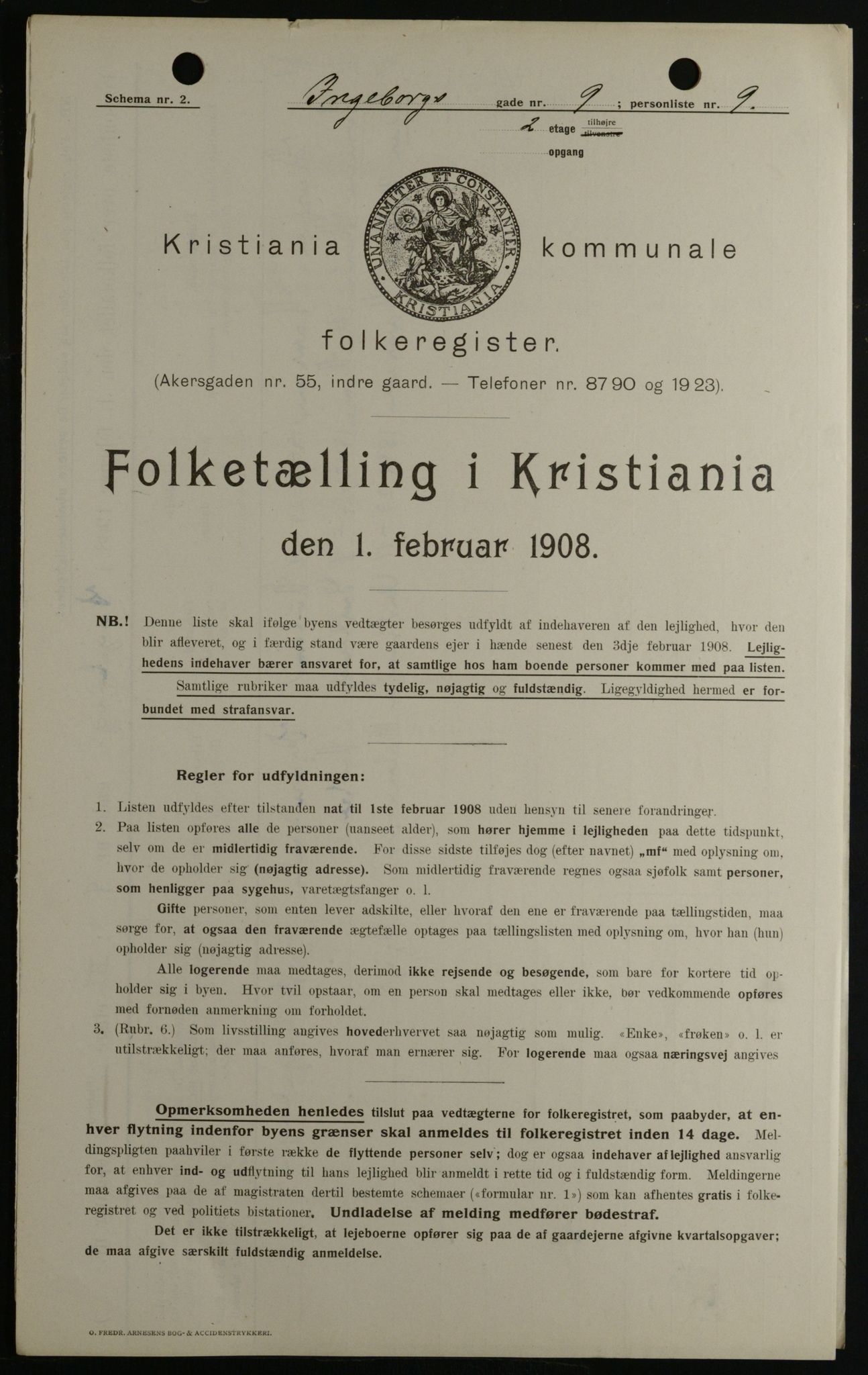 OBA, Municipal Census 1908 for Kristiania, 1908, p. 39336