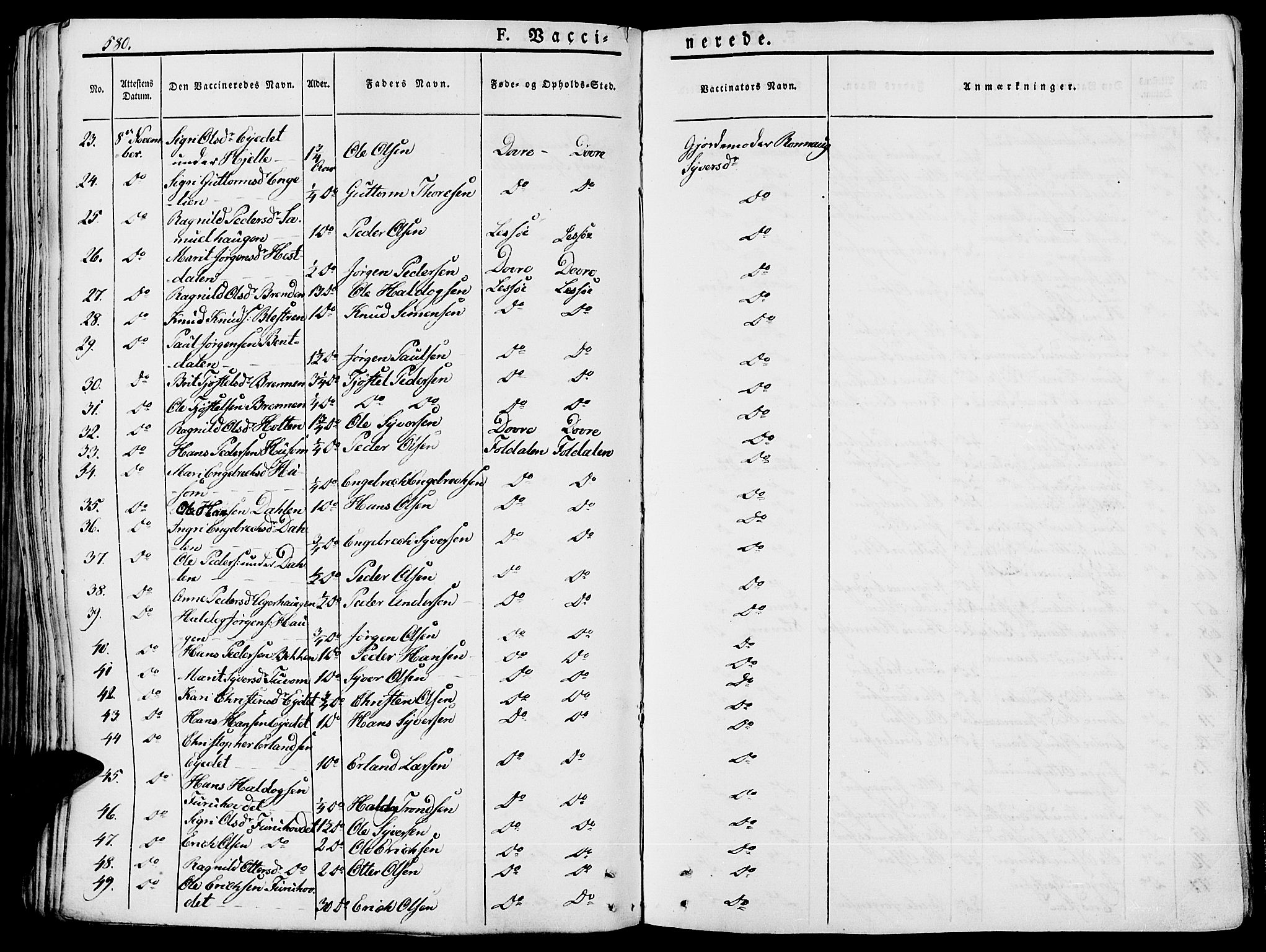 Lesja prestekontor, AV/SAH-PREST-068/H/Ha/Haa/L0005: Parish register (official) no. 5, 1830-1842, p. 580