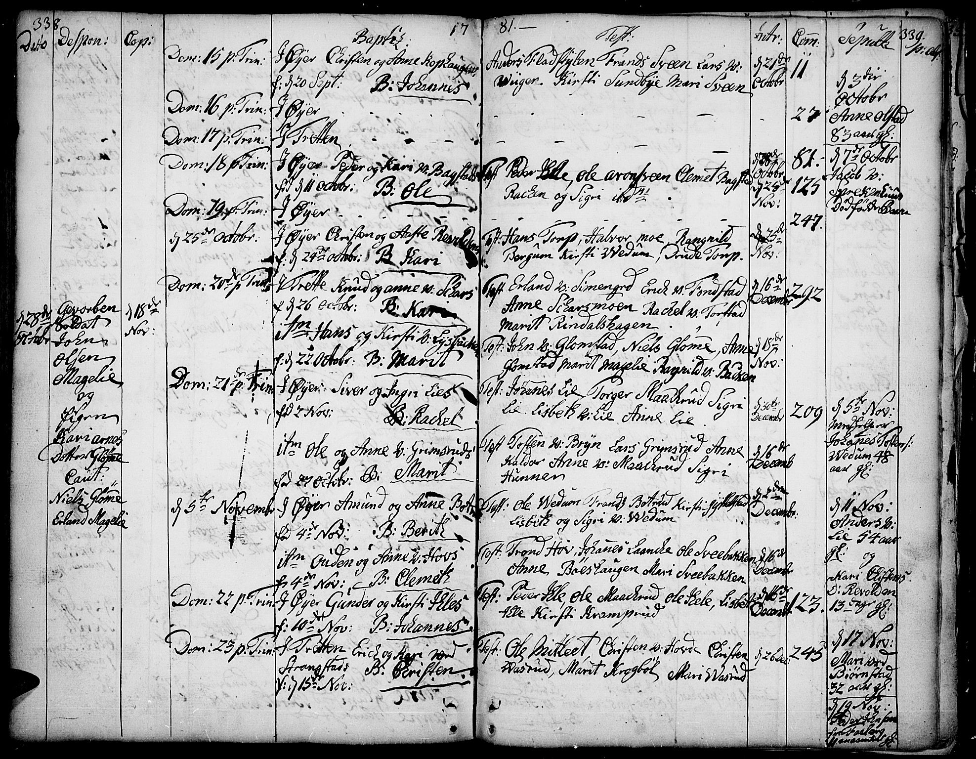 Øyer prestekontor, SAH/PREST-084/H/Ha/Haa/L0002: Parish register (official) no. 2, 1733-1784, p. 338-339