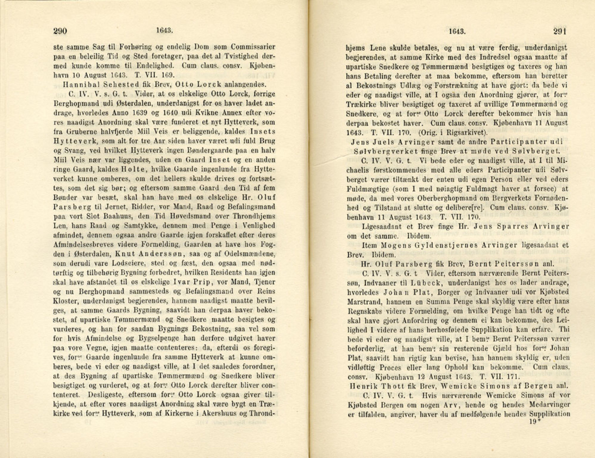 Publikasjoner utgitt av Det Norske Historiske Kildeskriftfond, PUBL/-/-/-: Norske Rigs-Registranter, bind 8, 1641-1648, p. 290-291
