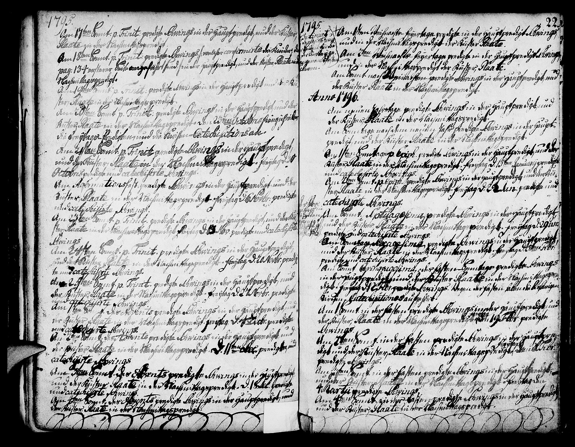 Mariakirken Sokneprestembete, AV/SAB-A-76901/H/Haa/L0003: Parish register (official) no. A 3, 1786-1815, p. 22