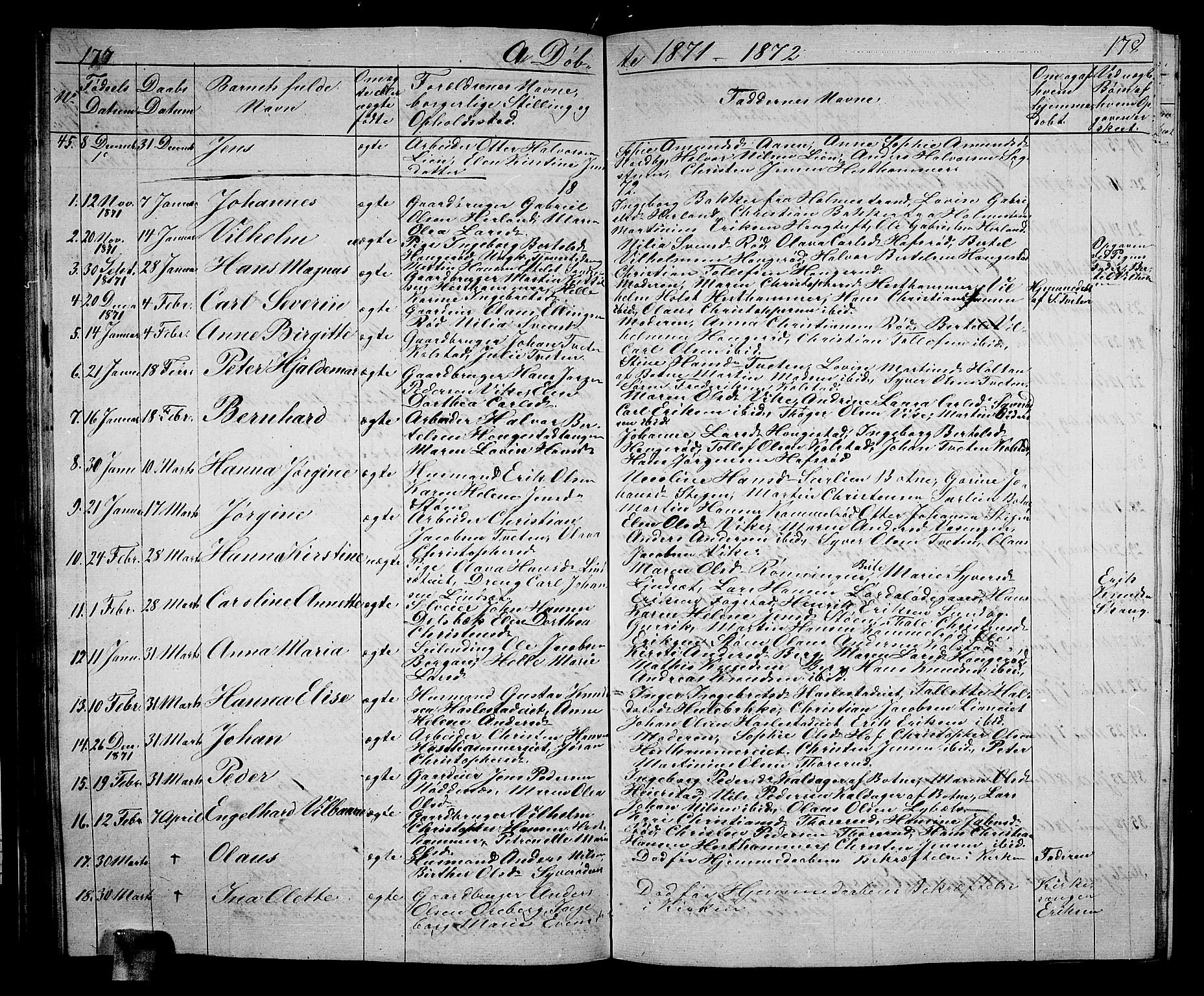 Hof kirkebøker, SAKO/A-64/G/Ga/L0002: Parish register (copy) no. I 2, 1859-1873, p. 177-178