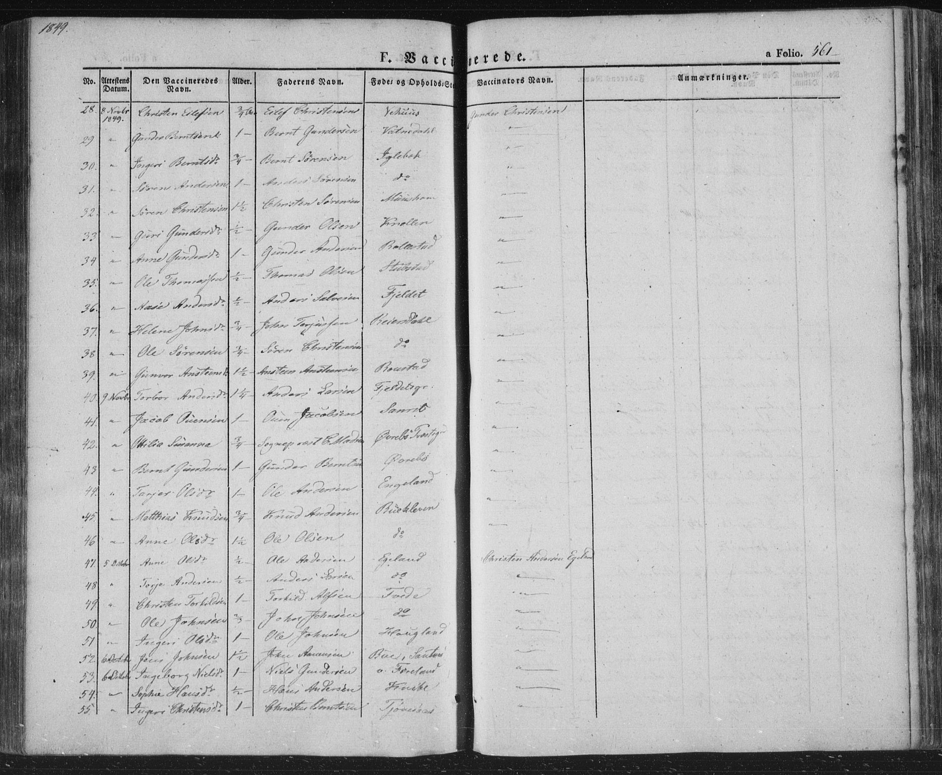 Vennesla sokneprestkontor, AV/SAK-1111-0045/Fa/Fac/L0004: Parish register (official) no. A 4, 1834-1855, p. 561