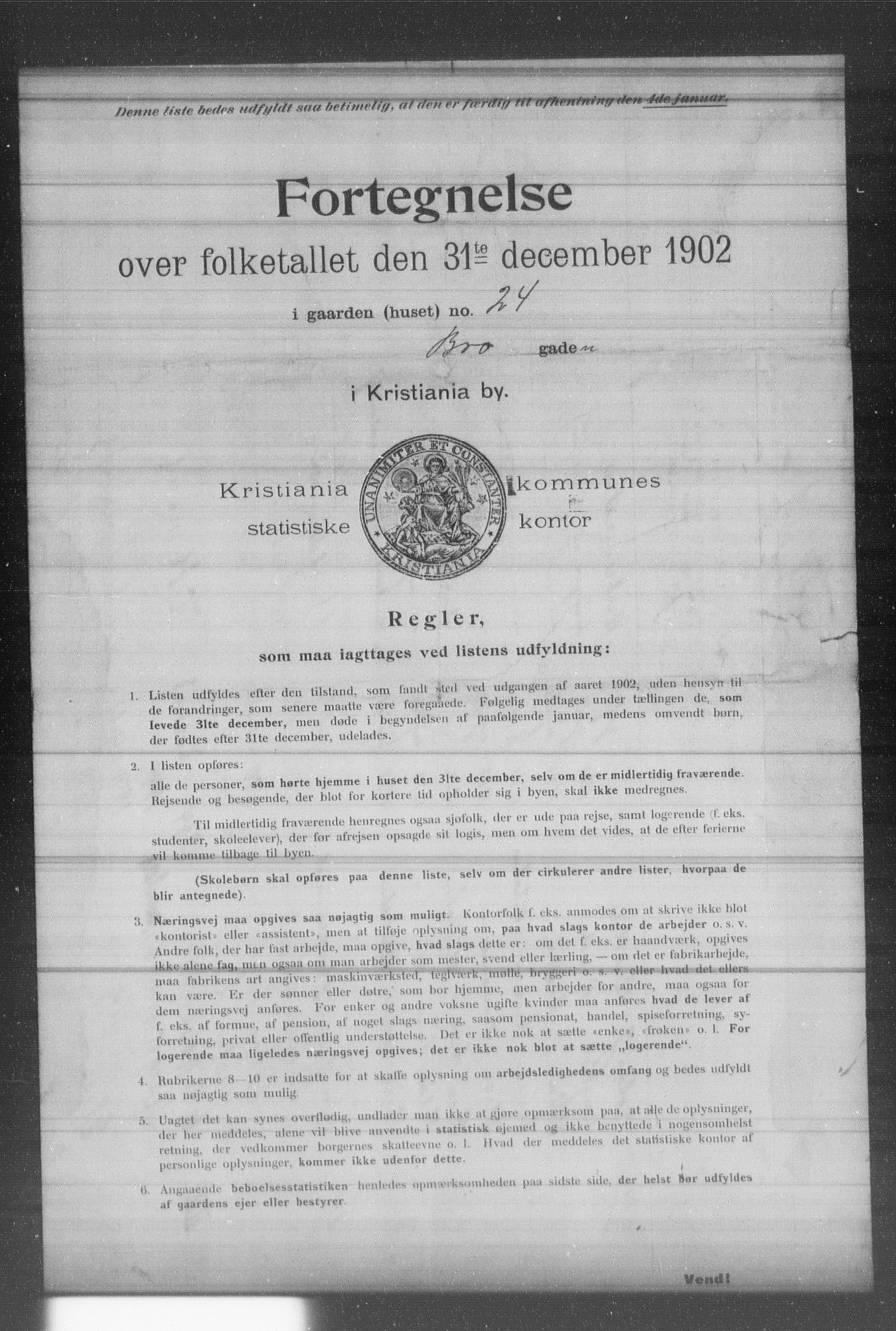 OBA, Municipal Census 1902 for Kristiania, 1902, p. 2015