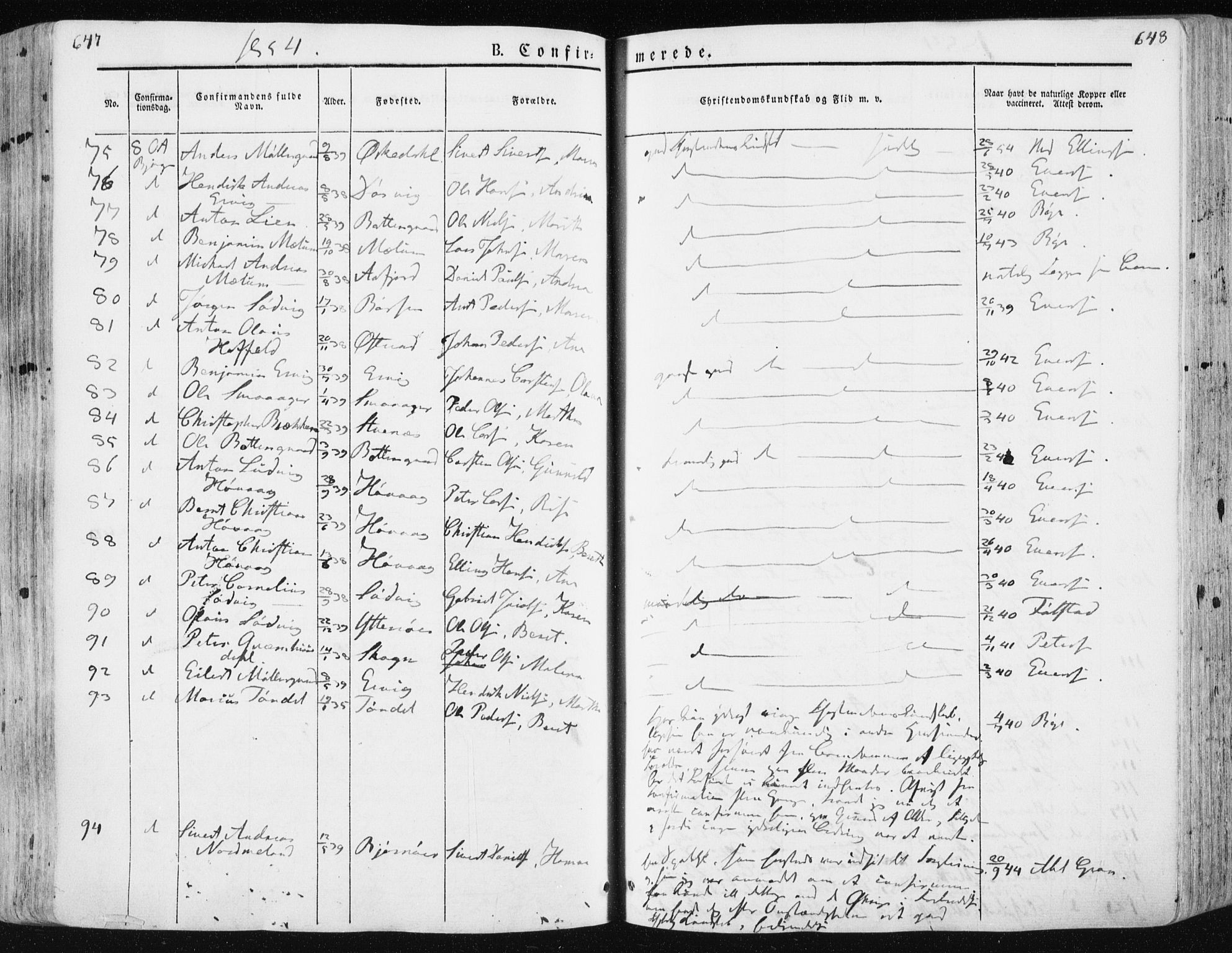 Ministerialprotokoller, klokkerbøker og fødselsregistre - Sør-Trøndelag, AV/SAT-A-1456/659/L0736: Parish register (official) no. 659A06, 1842-1856, p. 647-648