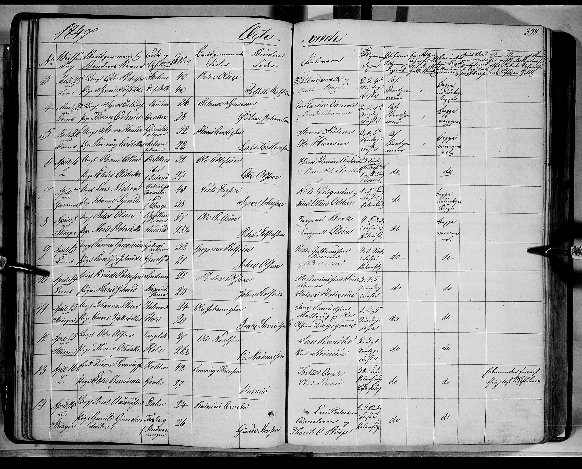 Lom prestekontor, AV/SAH-PREST-070/K/L0006: Parish register (official) no. 6B, 1837-1863, p. 398