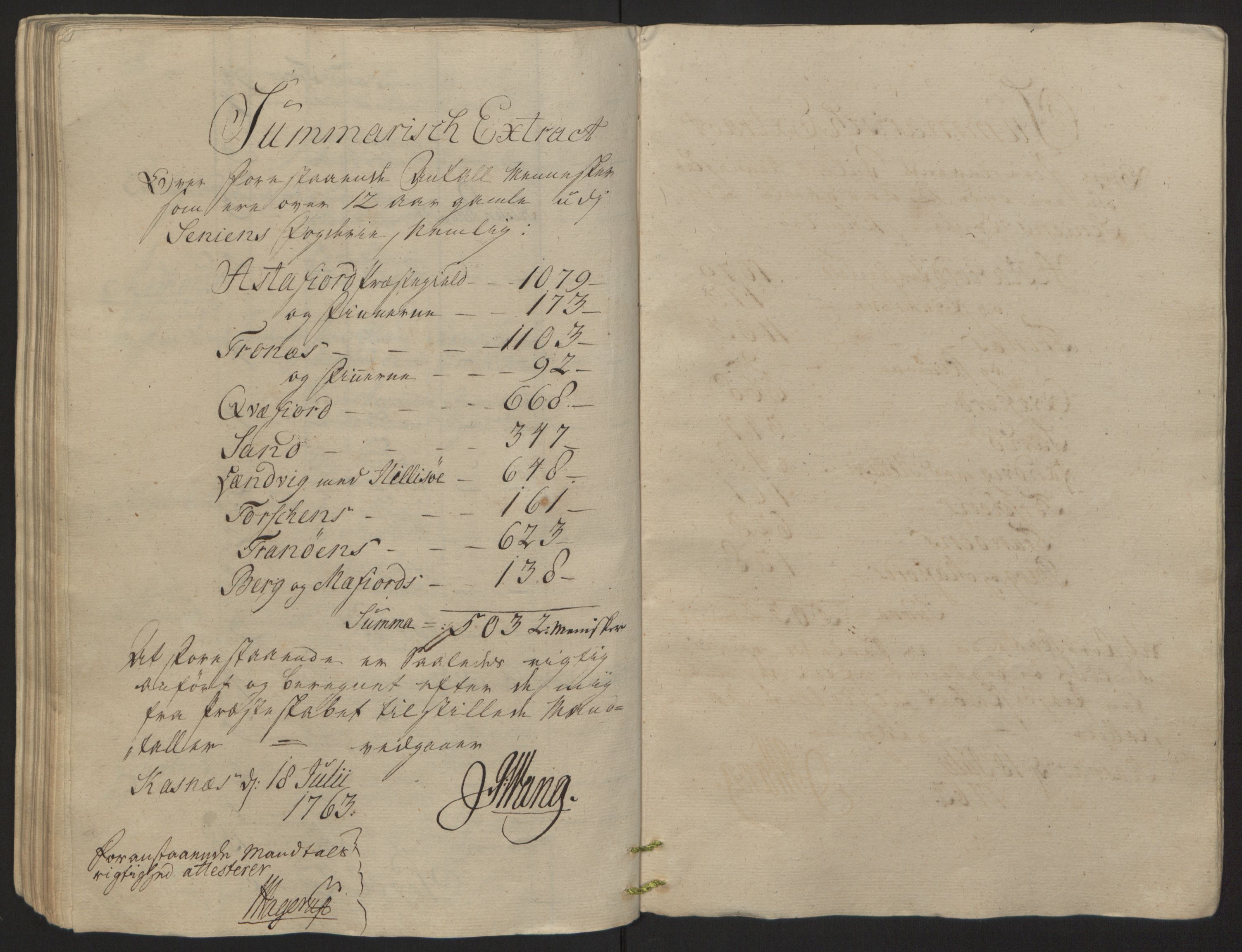 Rentekammeret inntil 1814, Reviderte regnskaper, Fogderegnskap, RA/EA-4092/R68/L4845: Ekstraskatten Senja og Troms, 1762-1765, p. 114