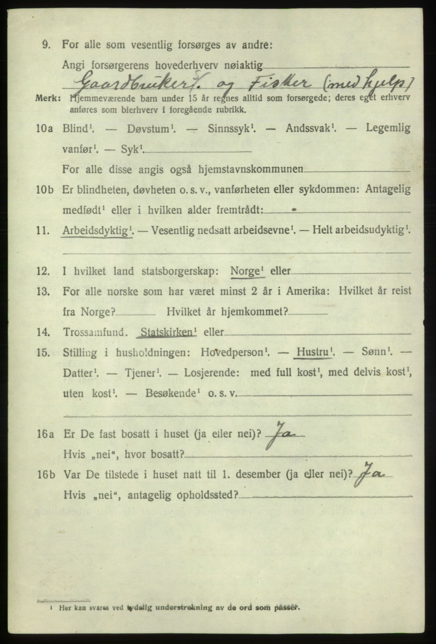 SAB, 1920 census for Sveio, 1920, p. 3553