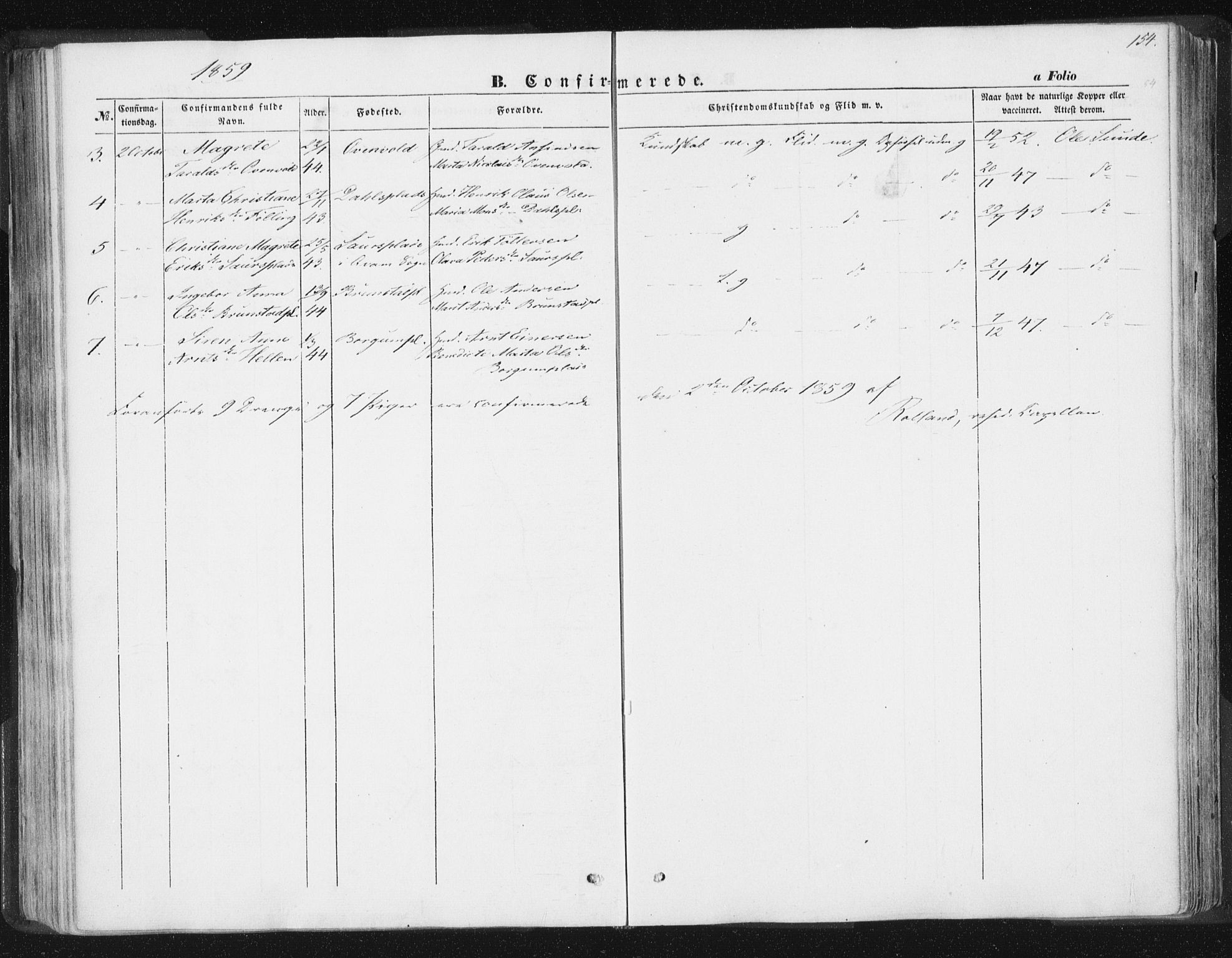 Ministerialprotokoller, klokkerbøker og fødselsregistre - Nord-Trøndelag, AV/SAT-A-1458/746/L0446: Parish register (official) no. 746A05, 1846-1859, p. 154