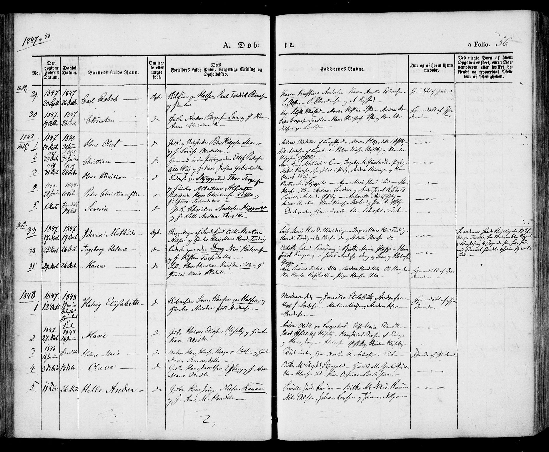 Tjølling kirkebøker, SAKO/A-60/F/Fa/L0006: Parish register (official) no. 6, 1835-1859, p. 56