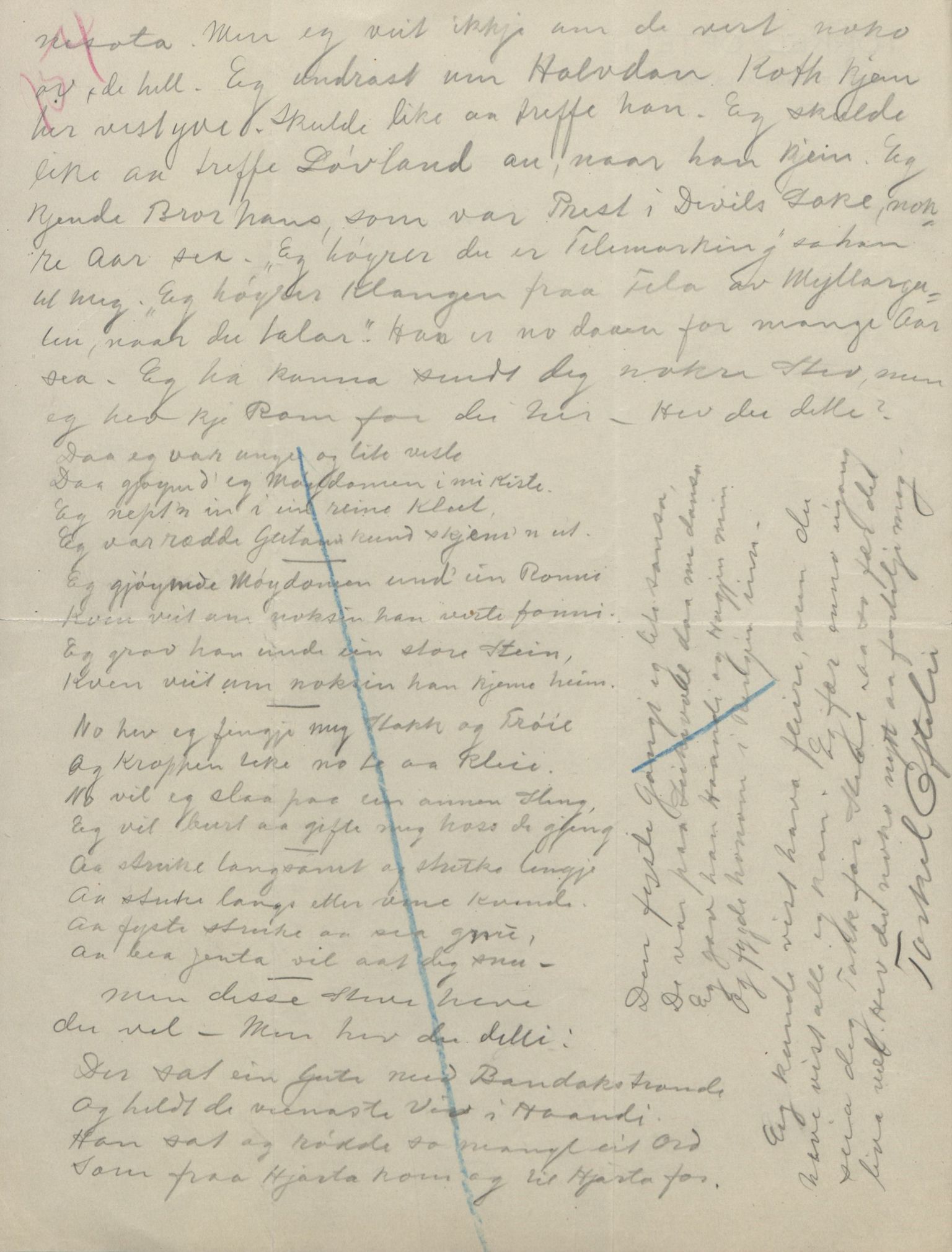 Rikard Berge, TEMU/TGM-A-1003/F/L0004/0053: 101-159 / 157 Manuskript, notatar, brev o.a. Nokre leiker, manuskript, 1906-1908, p. 154