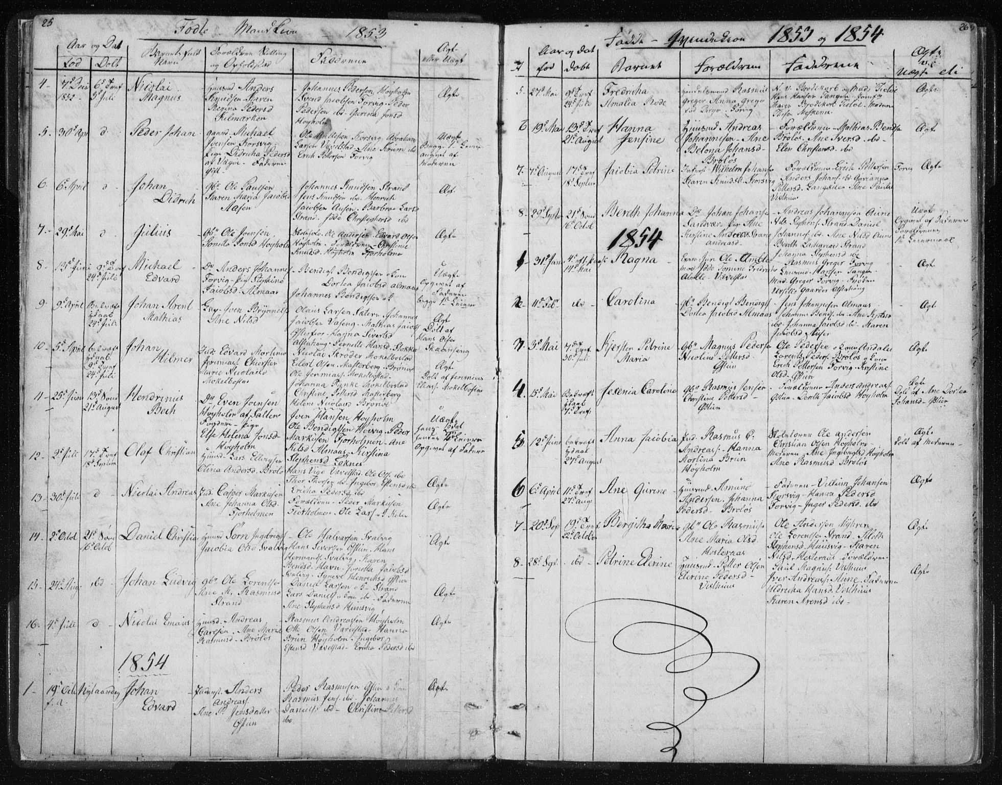 Ministerialprotokoller, klokkerbøker og fødselsregistre - Nordland, SAT/A-1459/819/L0275: Parish register (copy) no. 819C01, 1841-1868, p. 25-26