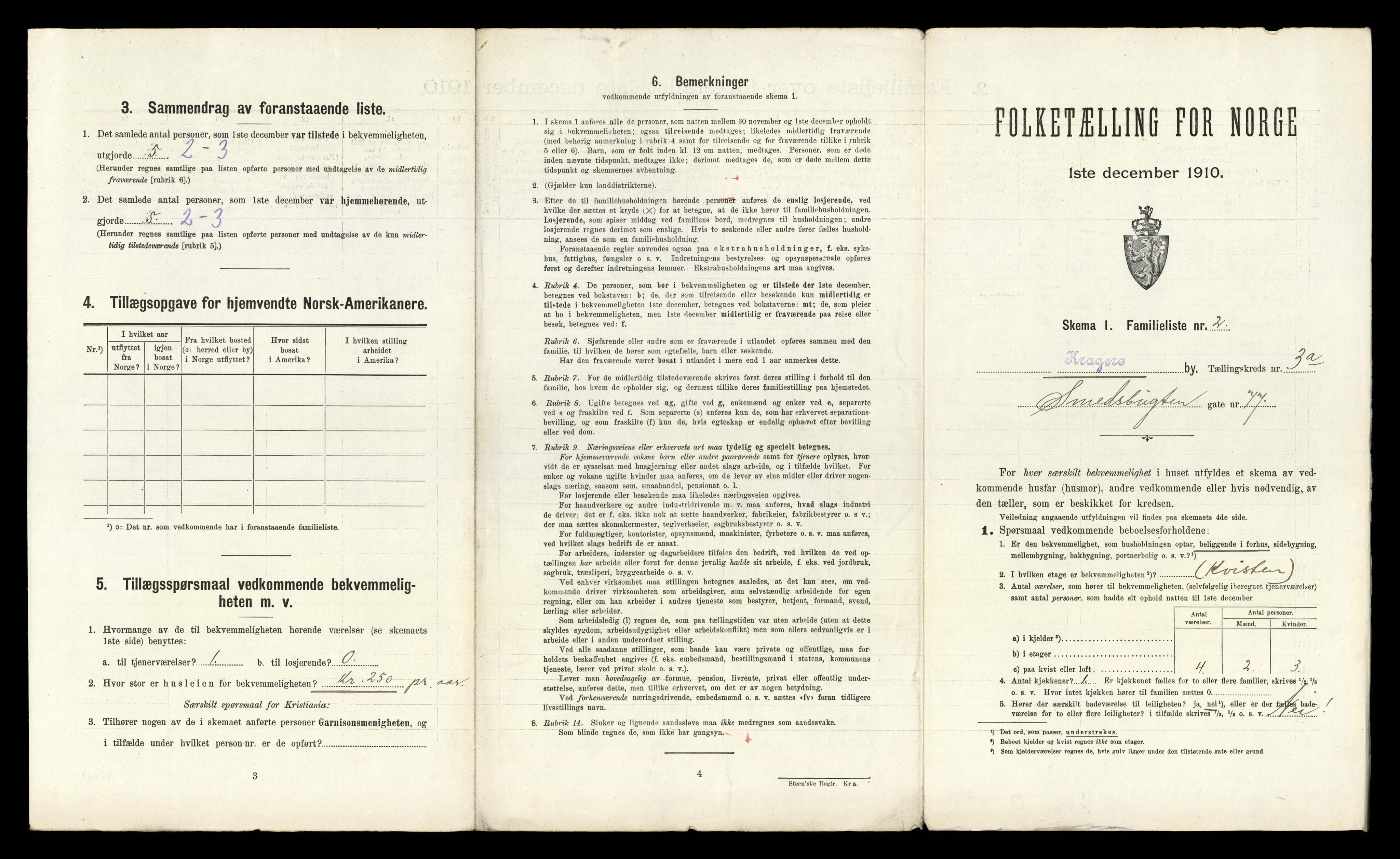 RA, 1910 census for Kragerø, 1910, p. 3086