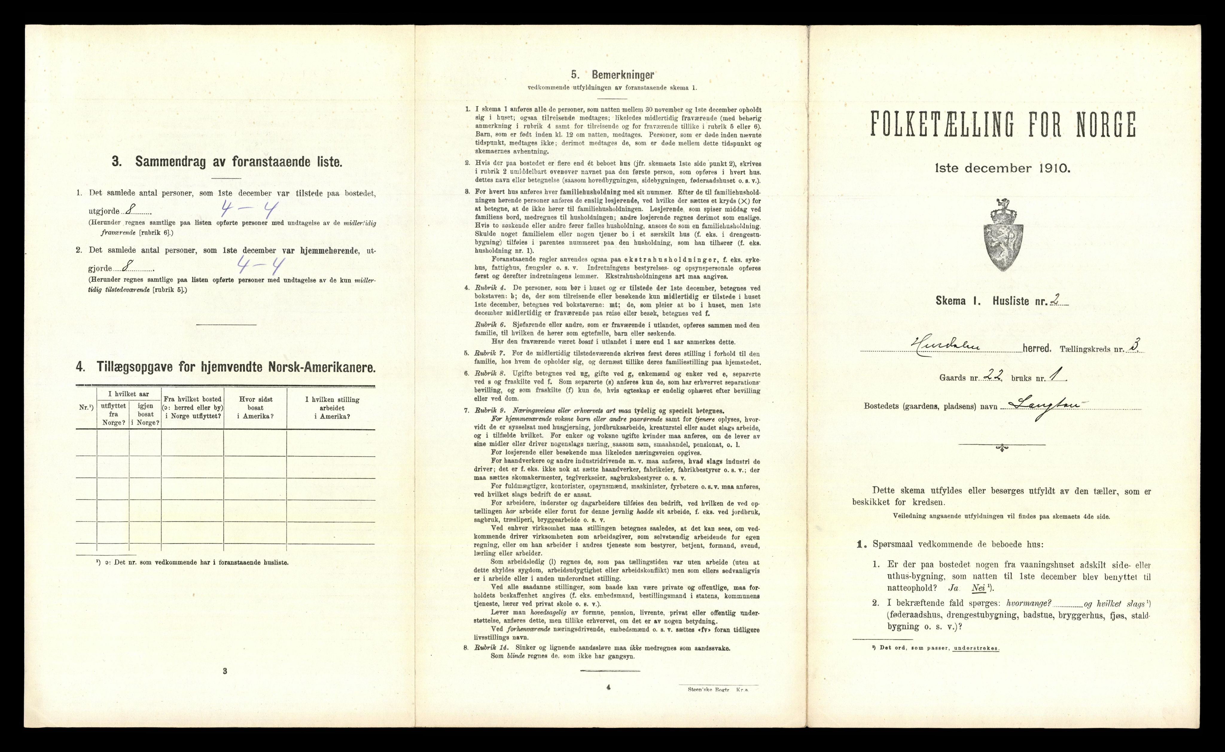 RA, 1910 census for Hurdal, 1910, p. 314