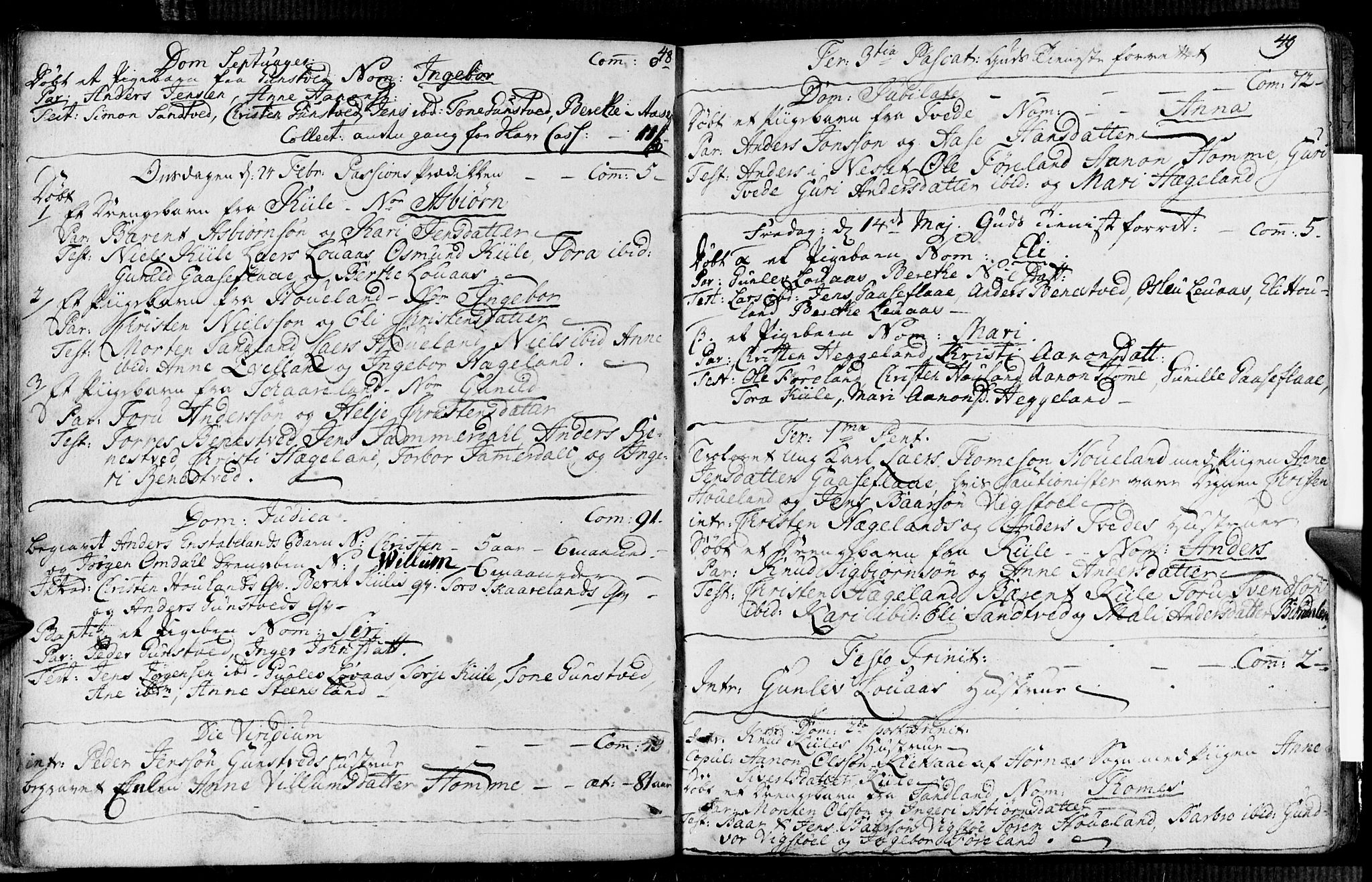 Vennesla sokneprestkontor, SAK/1111-0045/Fa/Faa/L0001: Parish register (official) no. A 1, 1753-1785, p. 48-49