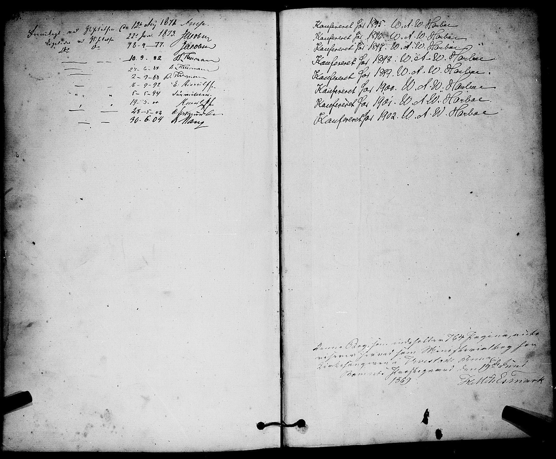 Ramnes kirkebøker, SAKO/A-314/G/Gc/L0001: Parish register (copy) no. III 1, 1869-1903, p. 764-765