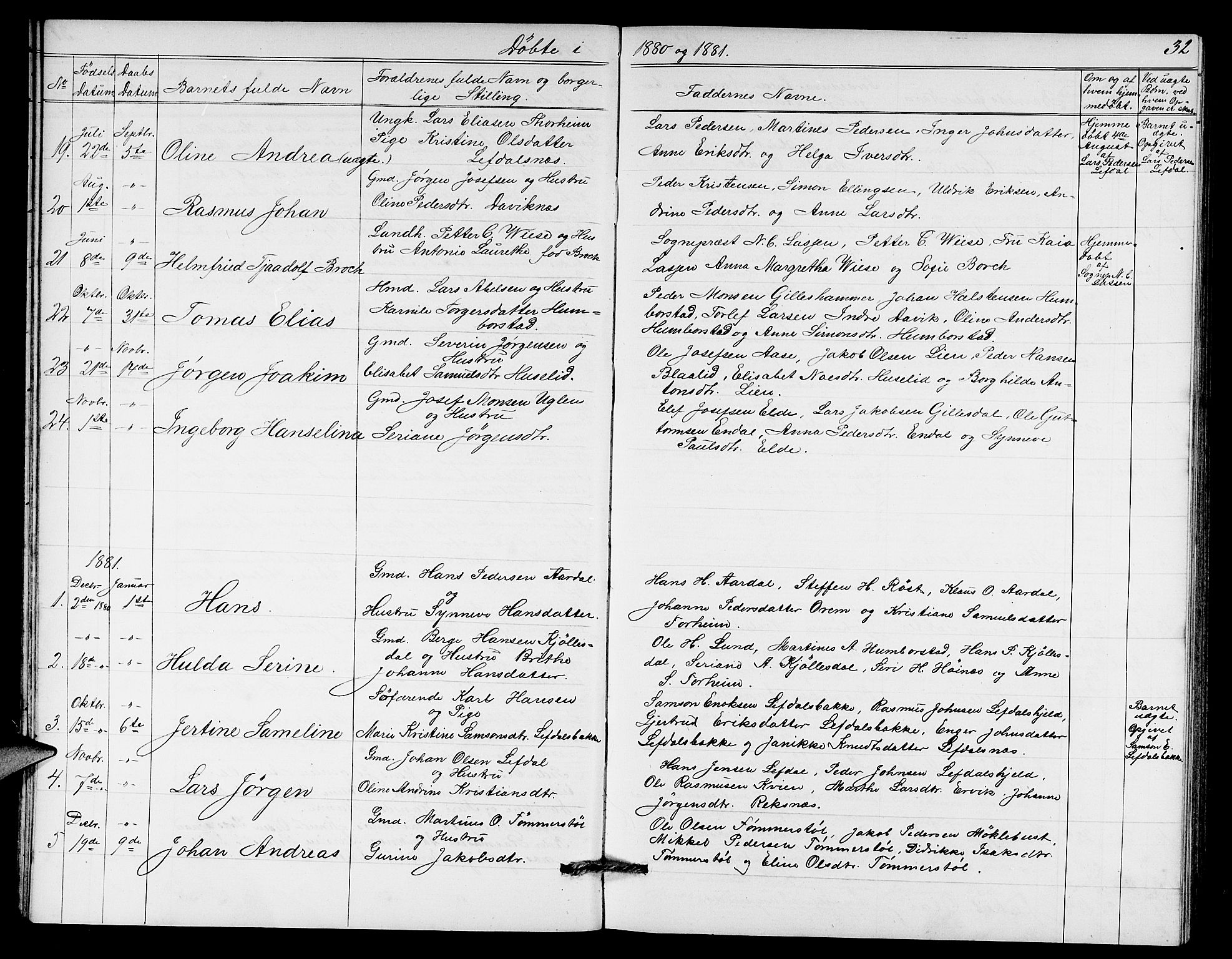 Davik sokneprestembete, AV/SAB-A-79701/H/Hab/Haba/L0001: Parish register (copy) no. A 1, 1866-1889, p. 32