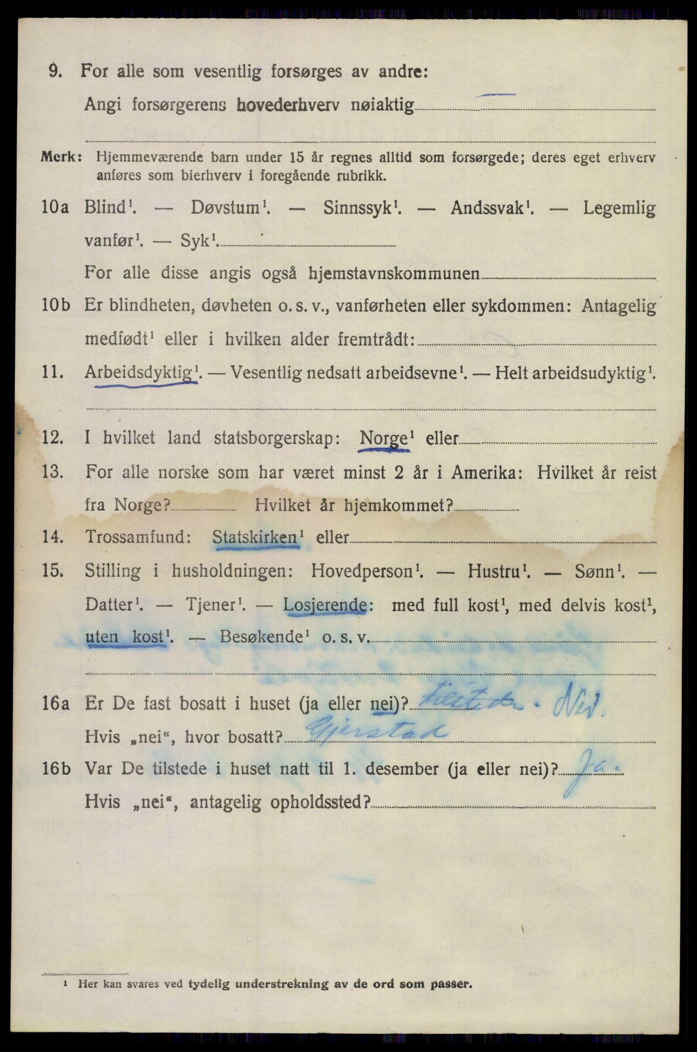 SAKO, 1920 census for Sannidal, 1920, p. 2190