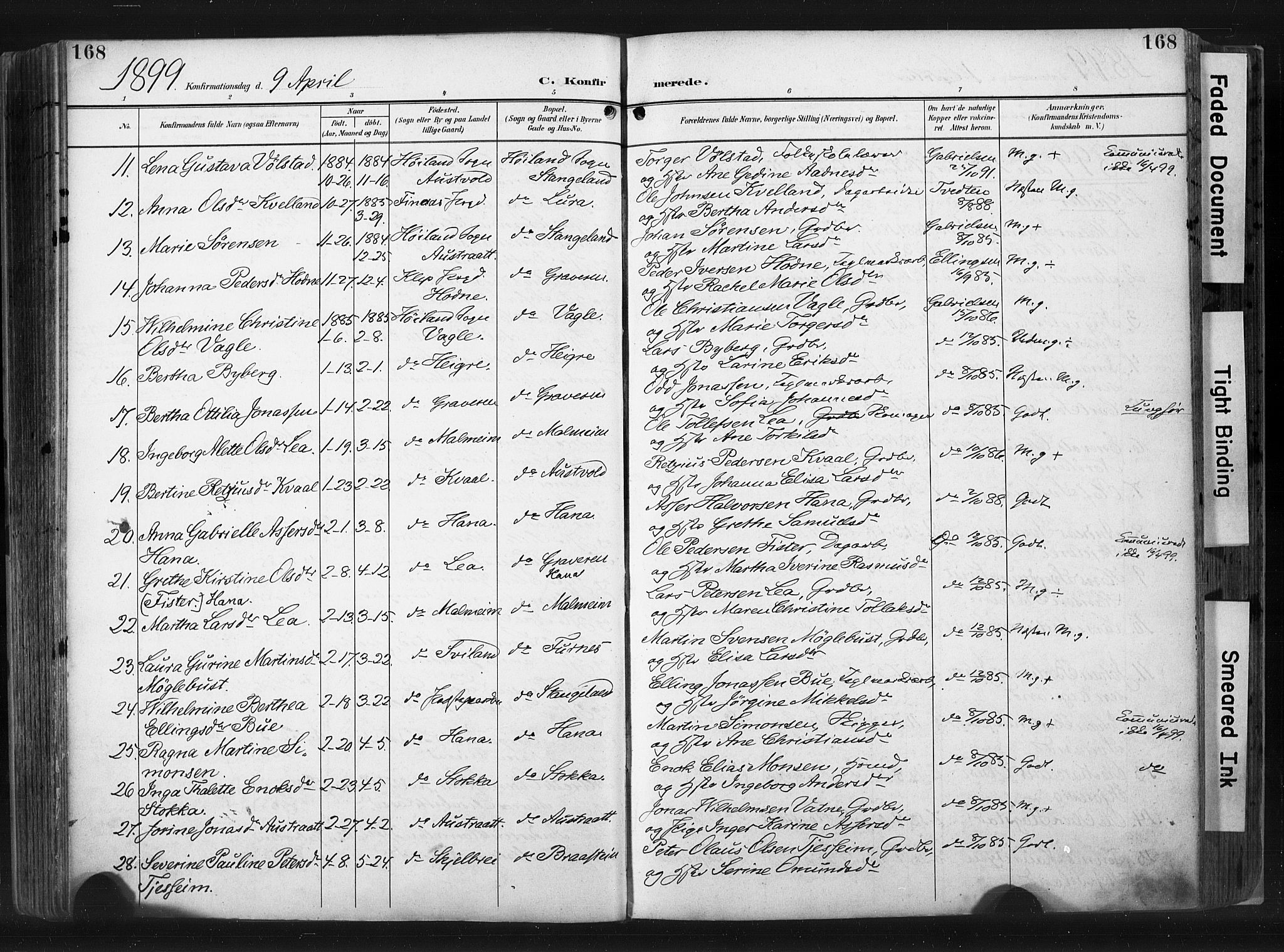 Høyland sokneprestkontor, AV/SAST-A-101799/001/30BA/L0015: Parish register (official) no. A 14, 1899-1911, p. 168