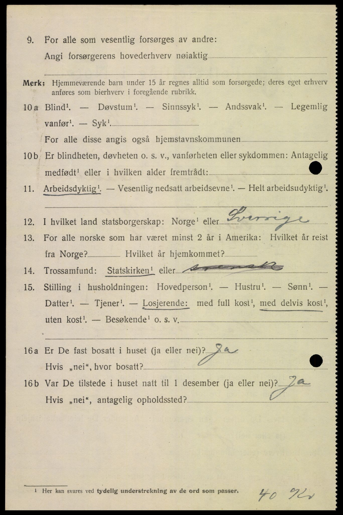 SAK, 1920 census for Farsund, 1920, p. 1970