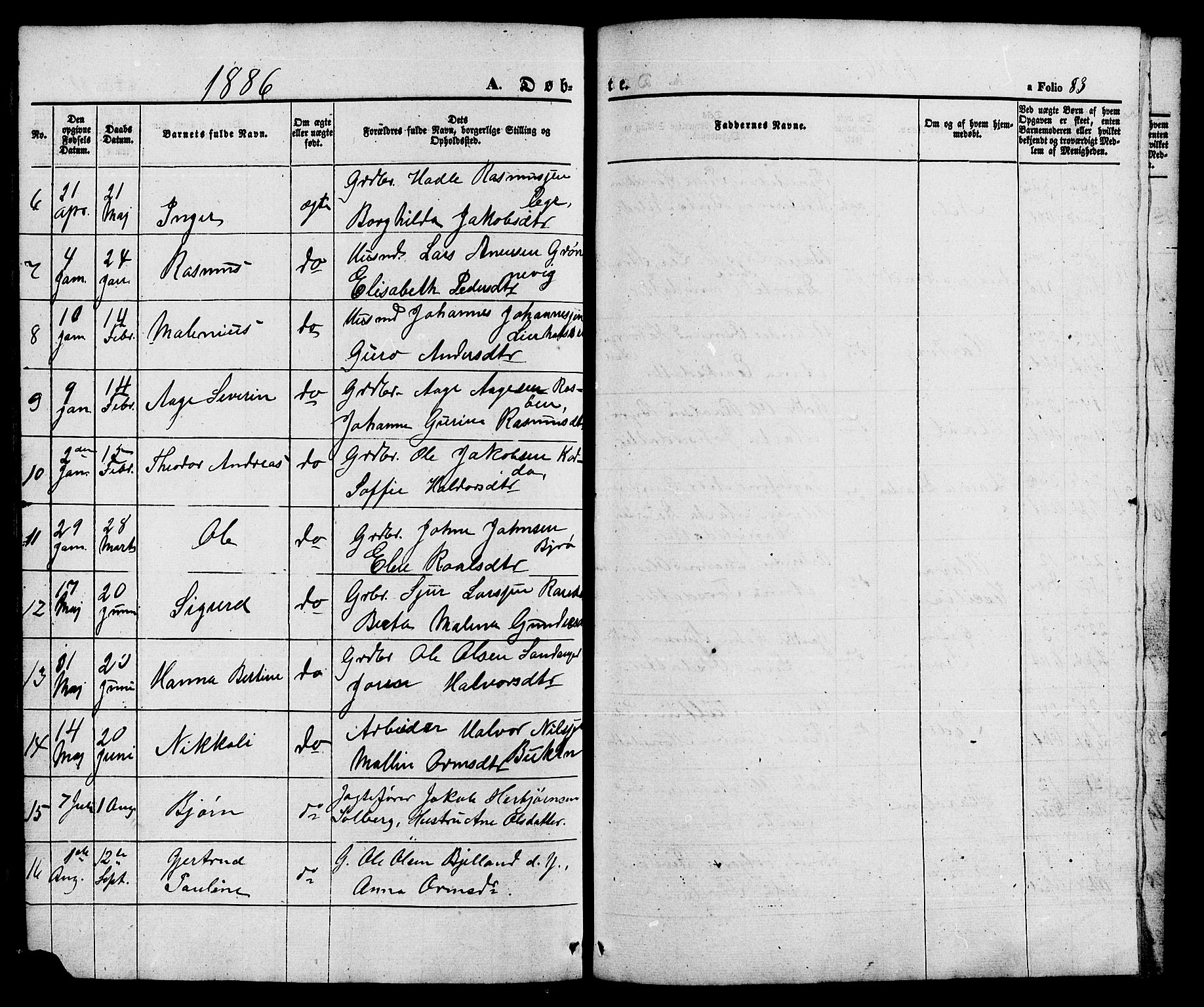Hjelmeland sokneprestkontor, AV/SAST-A-101843/01/V/L0005: Parish register (copy) no. B 5, 1853-1892, p. 83