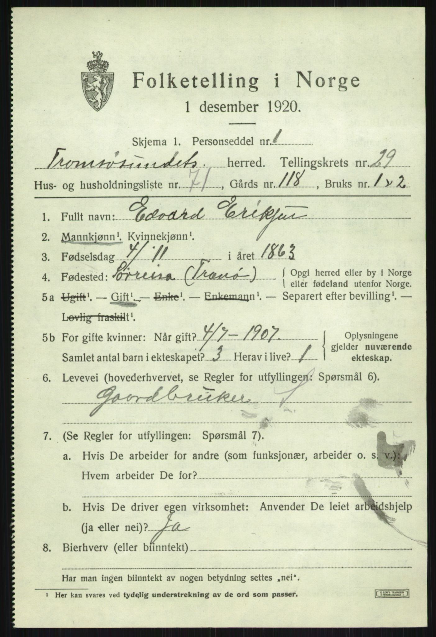 SATØ, 1920 census for Tromsøysund, 1920, p. 14242