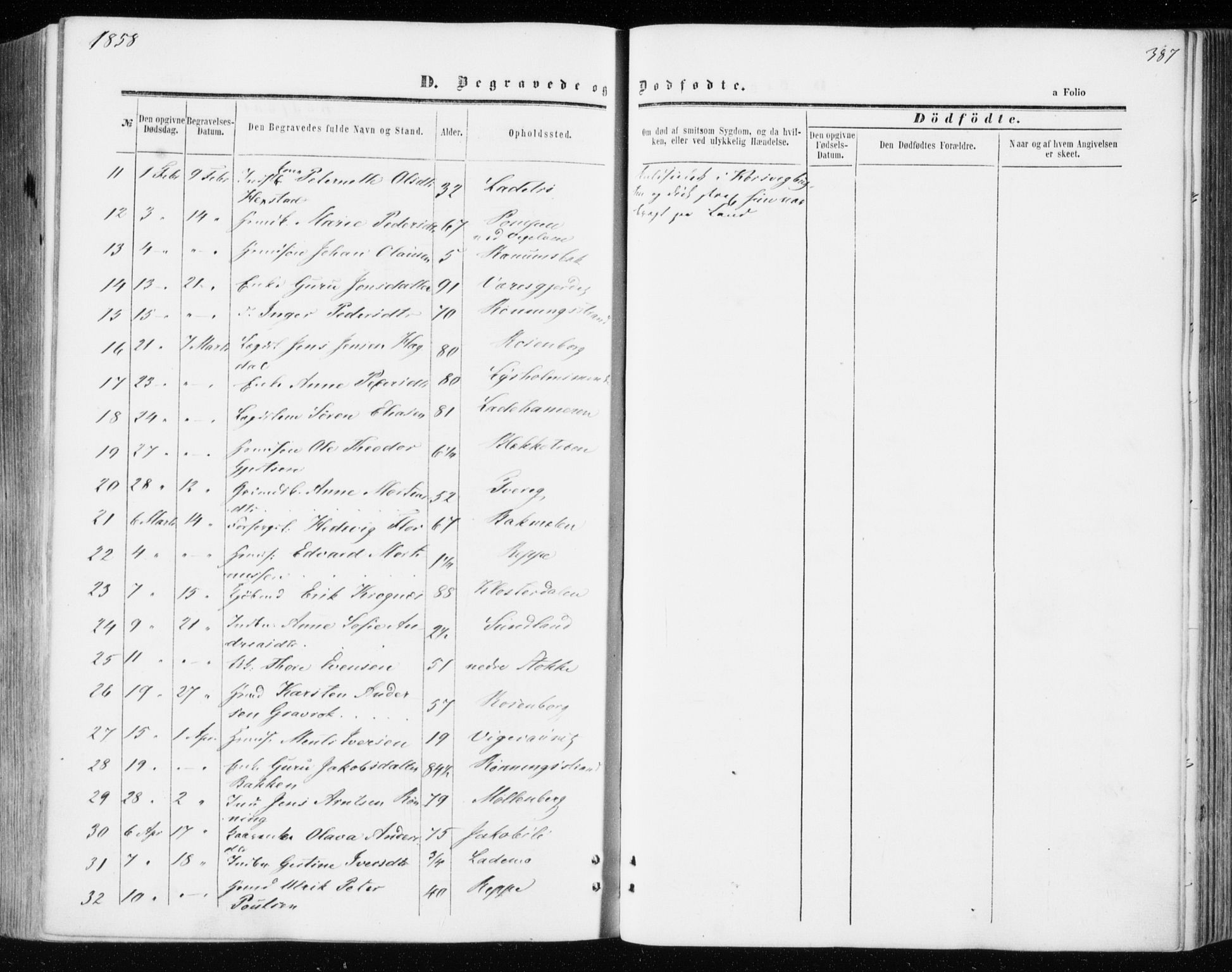 Ministerialprotokoller, klokkerbøker og fødselsregistre - Sør-Trøndelag, SAT/A-1456/606/L0292: Parish register (official) no. 606A07, 1856-1865, p. 387