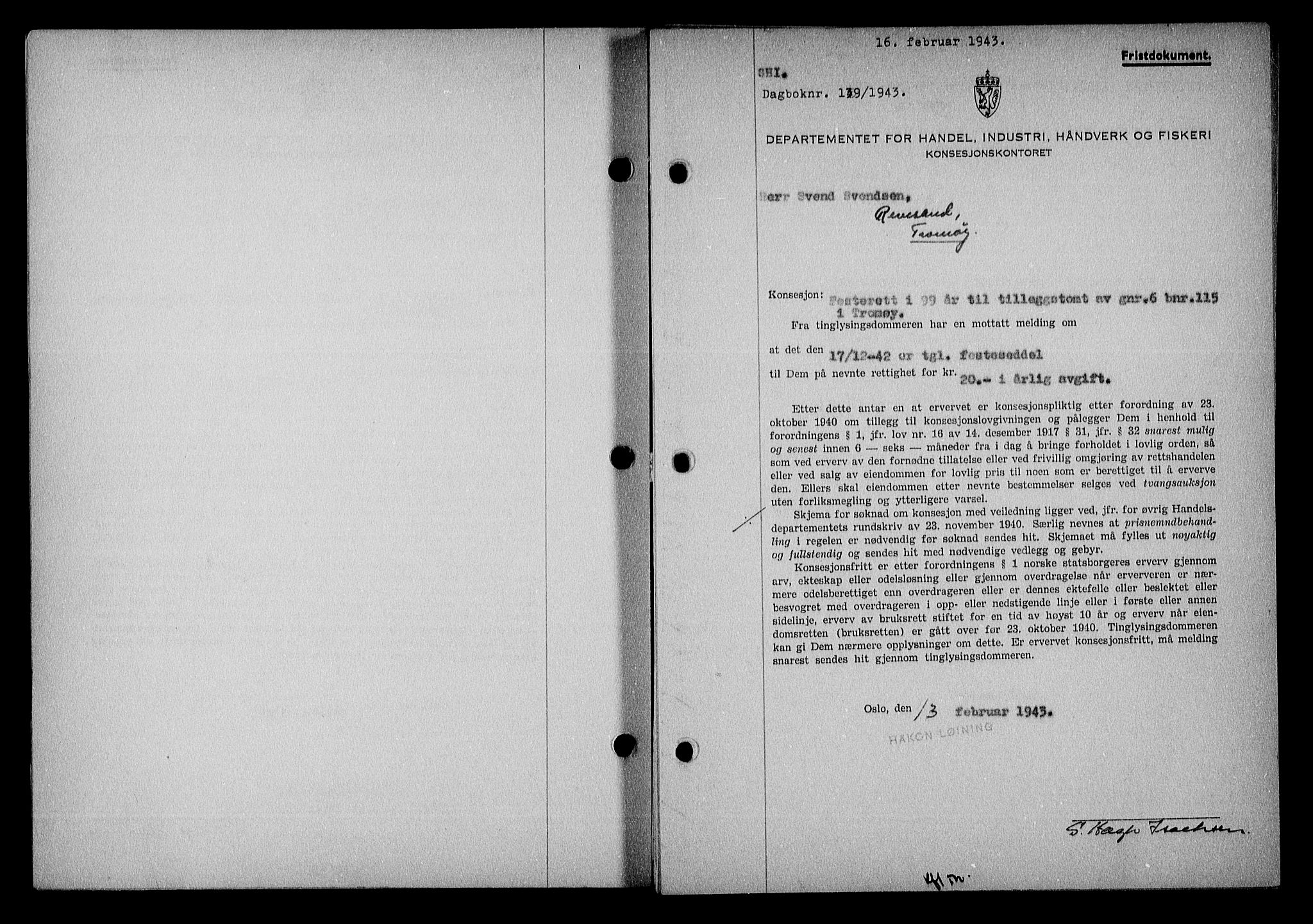 Nedenes sorenskriveri, SAK/1221-0006/G/Gb/Gba/L0050: Mortgage book no. A-IV, 1942-1943, Diary no: : 139/1943